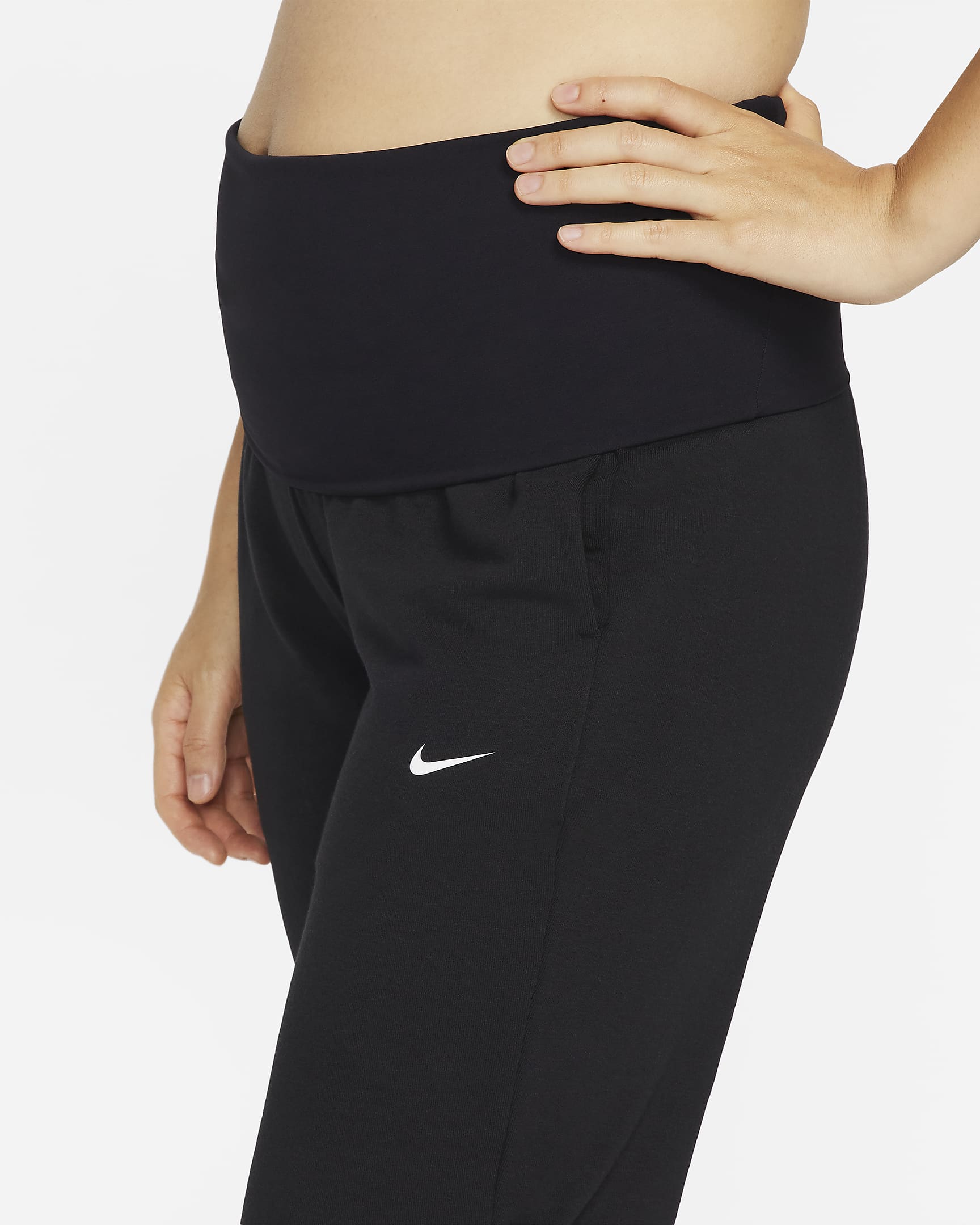 Nike One (M) Women's French Terry Pants (Maternity) - Black/White