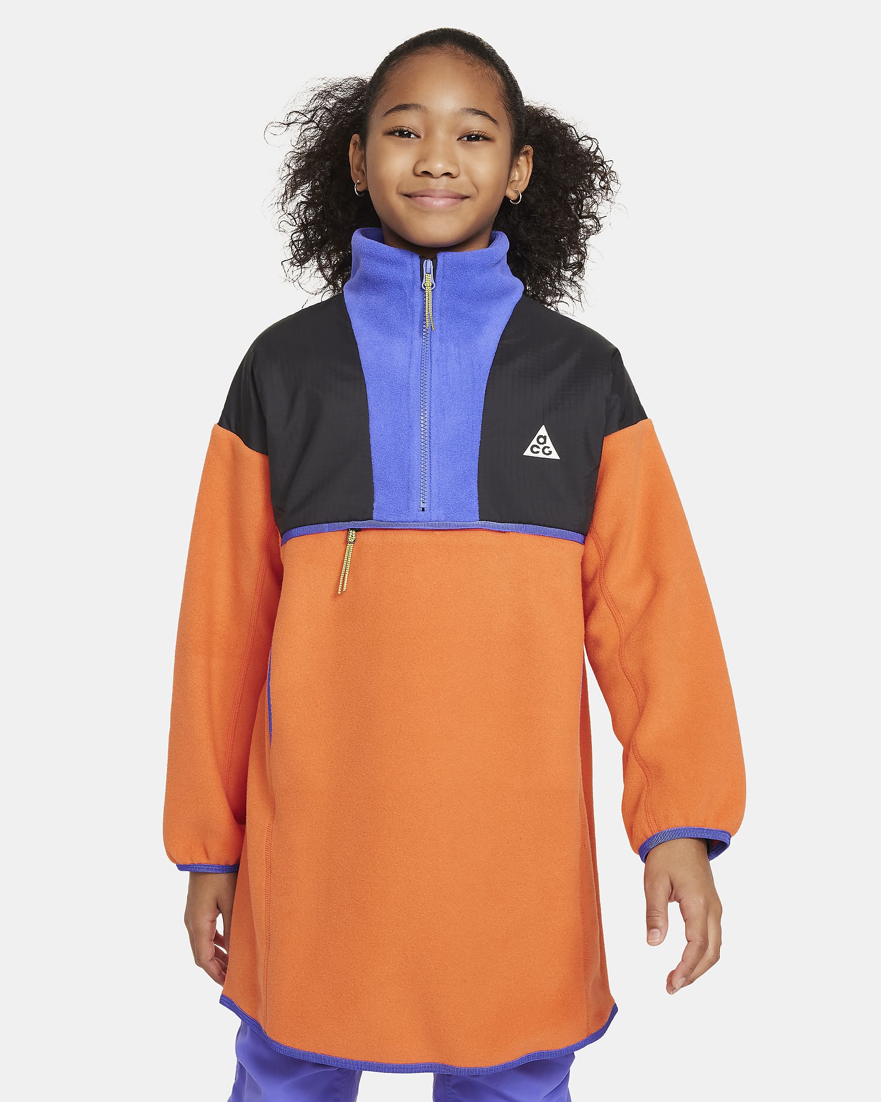 Nike ACG "Wolf Tree" Big Kids' Loose Tunic - Cosmic Clay/Persian Violet/Black/Summit White