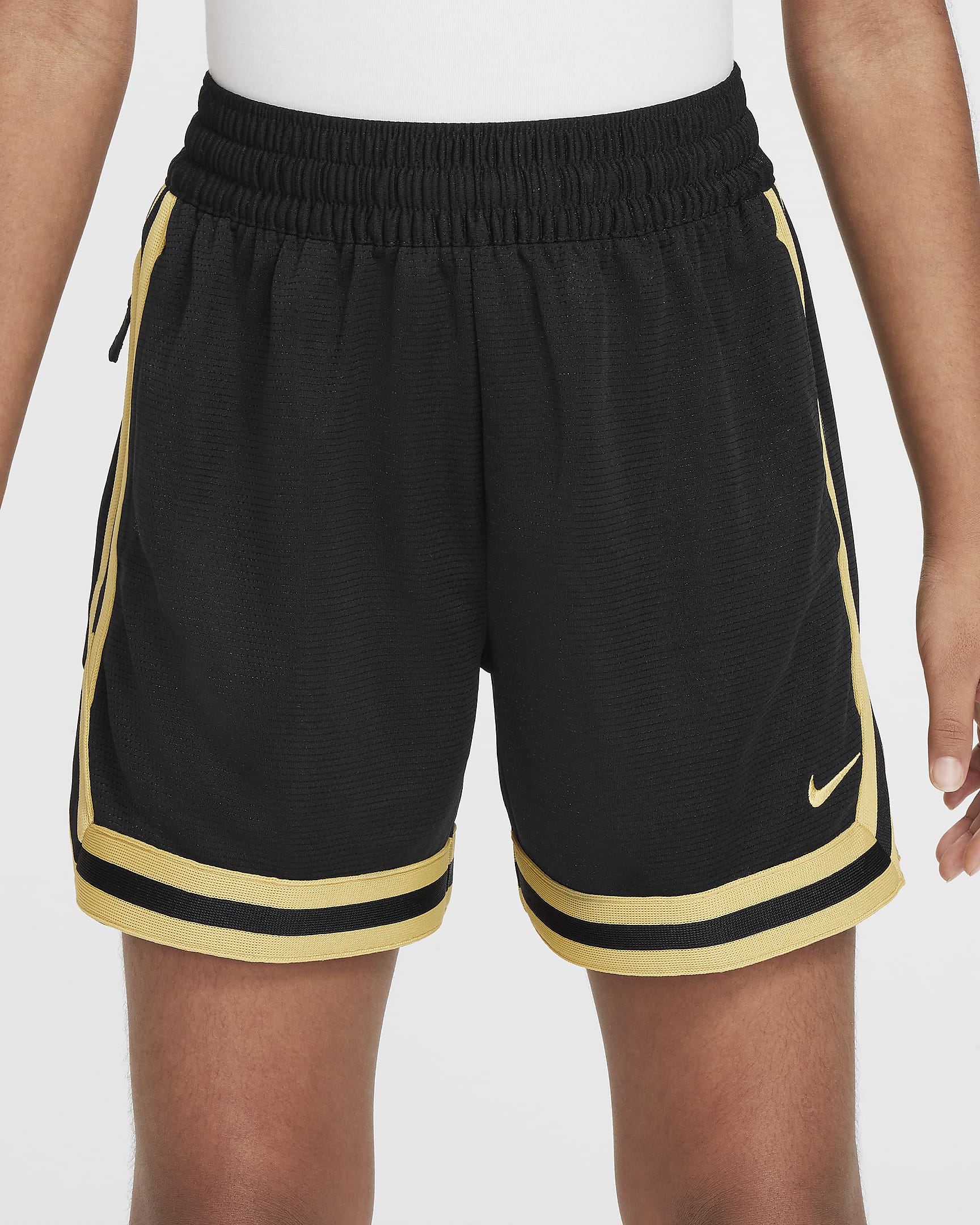 Nike DNA Older Kids' 12.5cm (approx.) Basketball Shorts - Black/Infinite Gold