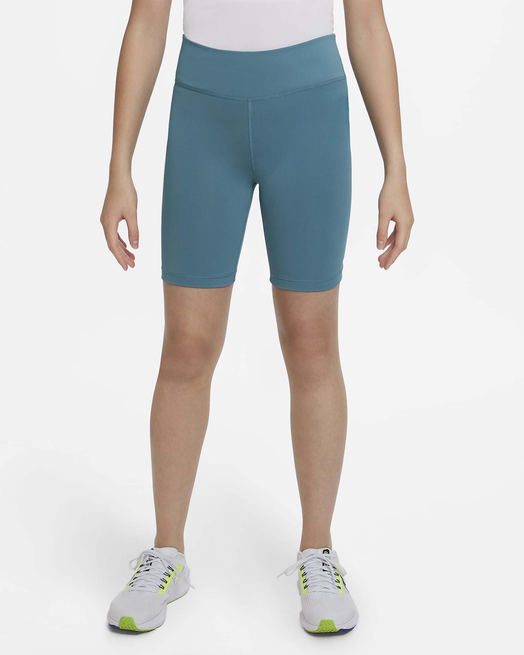 Nike One Older Kids' (Girls') Biker Shorts - Mineral Teal/White