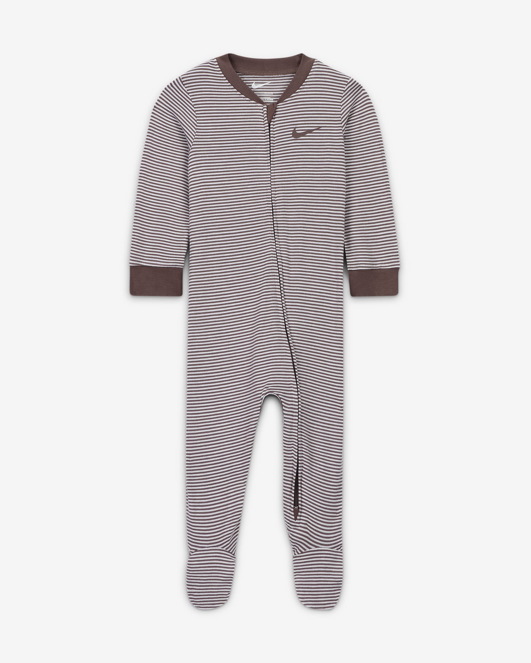 Nike Baby Essentials Baby (0-9M) Striped Footed Coverall - Plum Dust