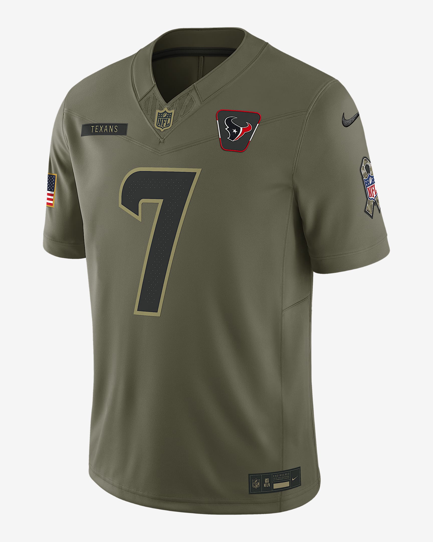 C.J. Stroud Houston Texans Salute to Service Men's Nike Dri-FIT NFL Limited Jersey - Olive