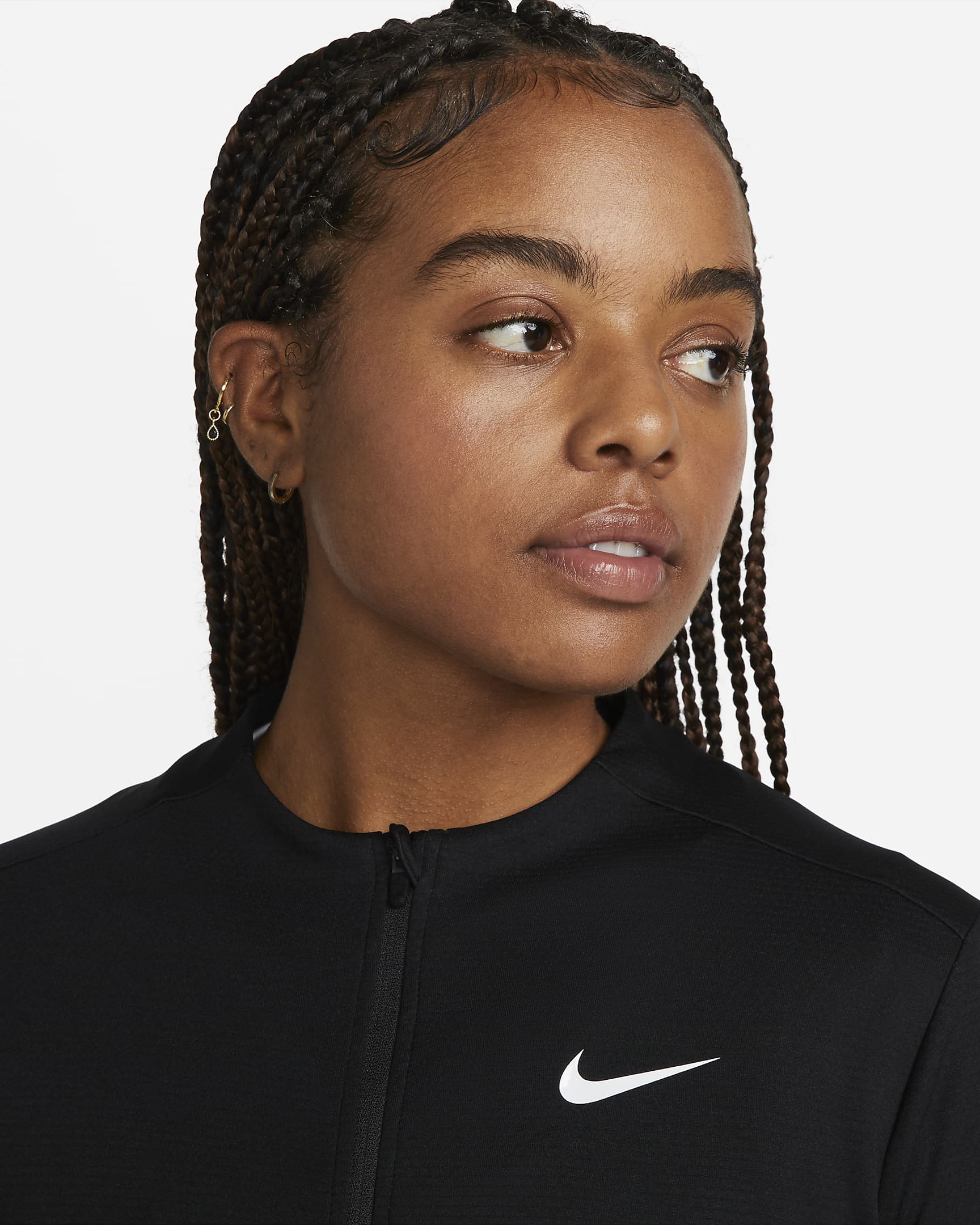 Nike Dri-FIT UV Advantage Women's Full-Zip Top - Black/White