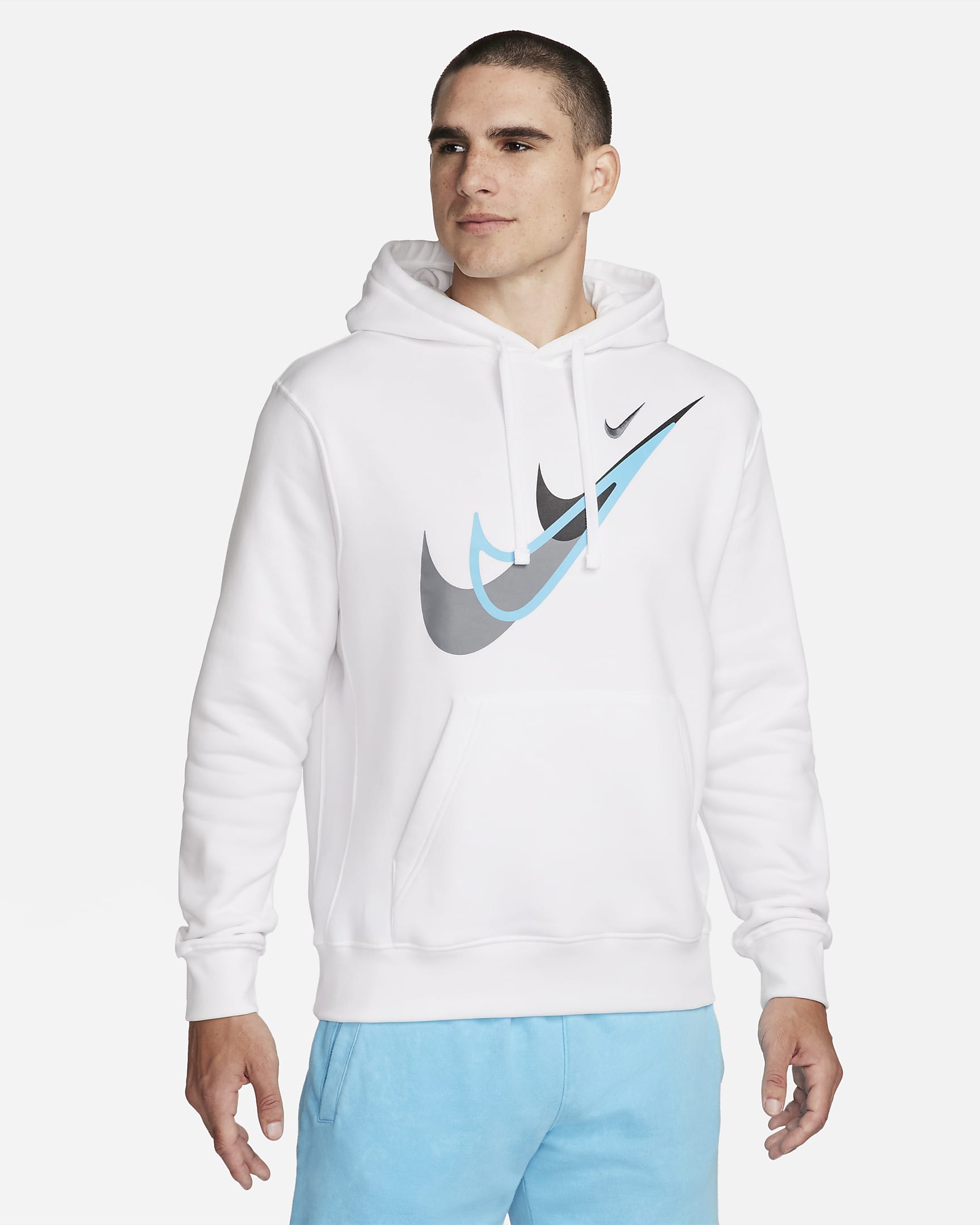 Nike Sportswear Fleece-Pullover-Hoodie für Herren - Weiß