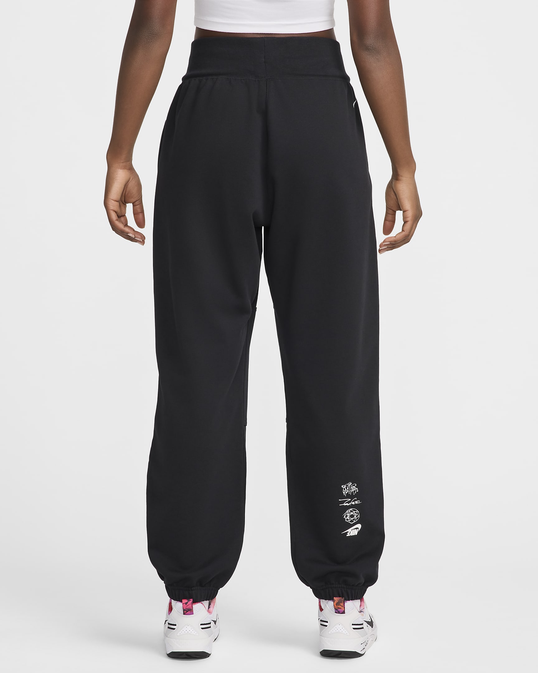 Pantalon oversize taille mi-haute en molleton Nike Sportswear Breaking pour femme - Noir