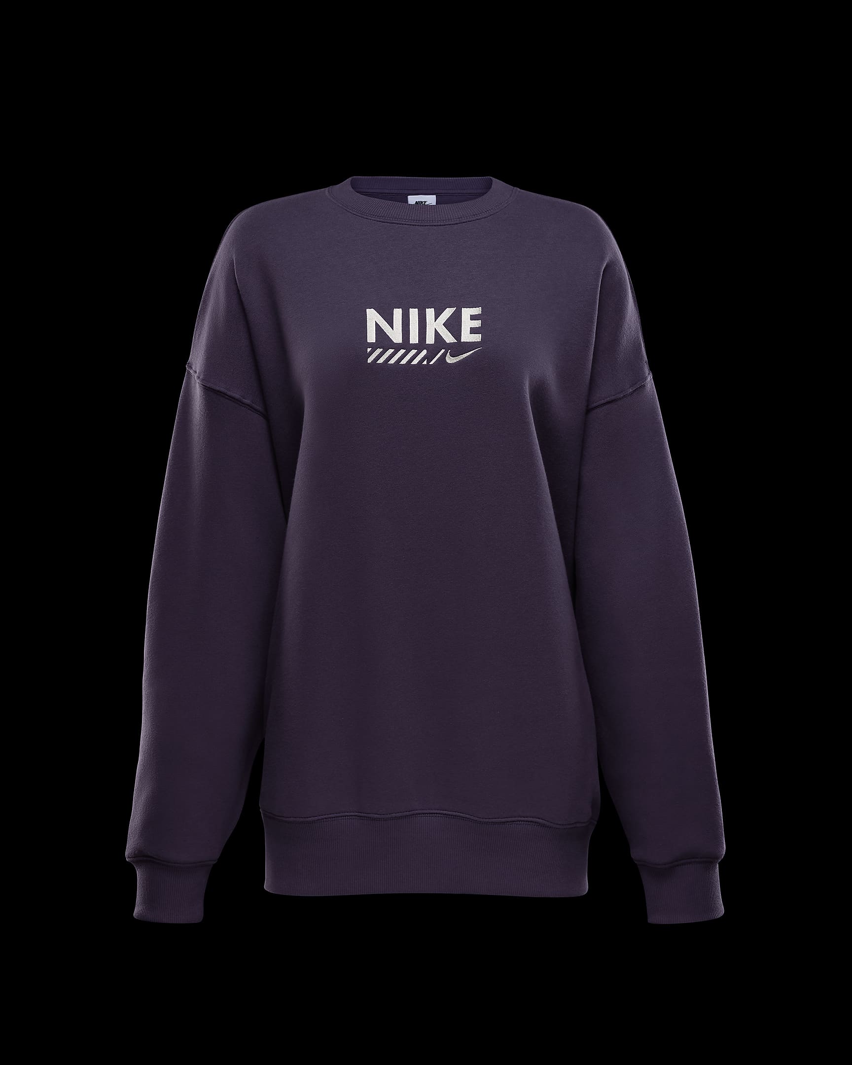 Nike Sportswear Women's Oversized Fleece Crew-Neck Sweatshirt - Dark Raisin