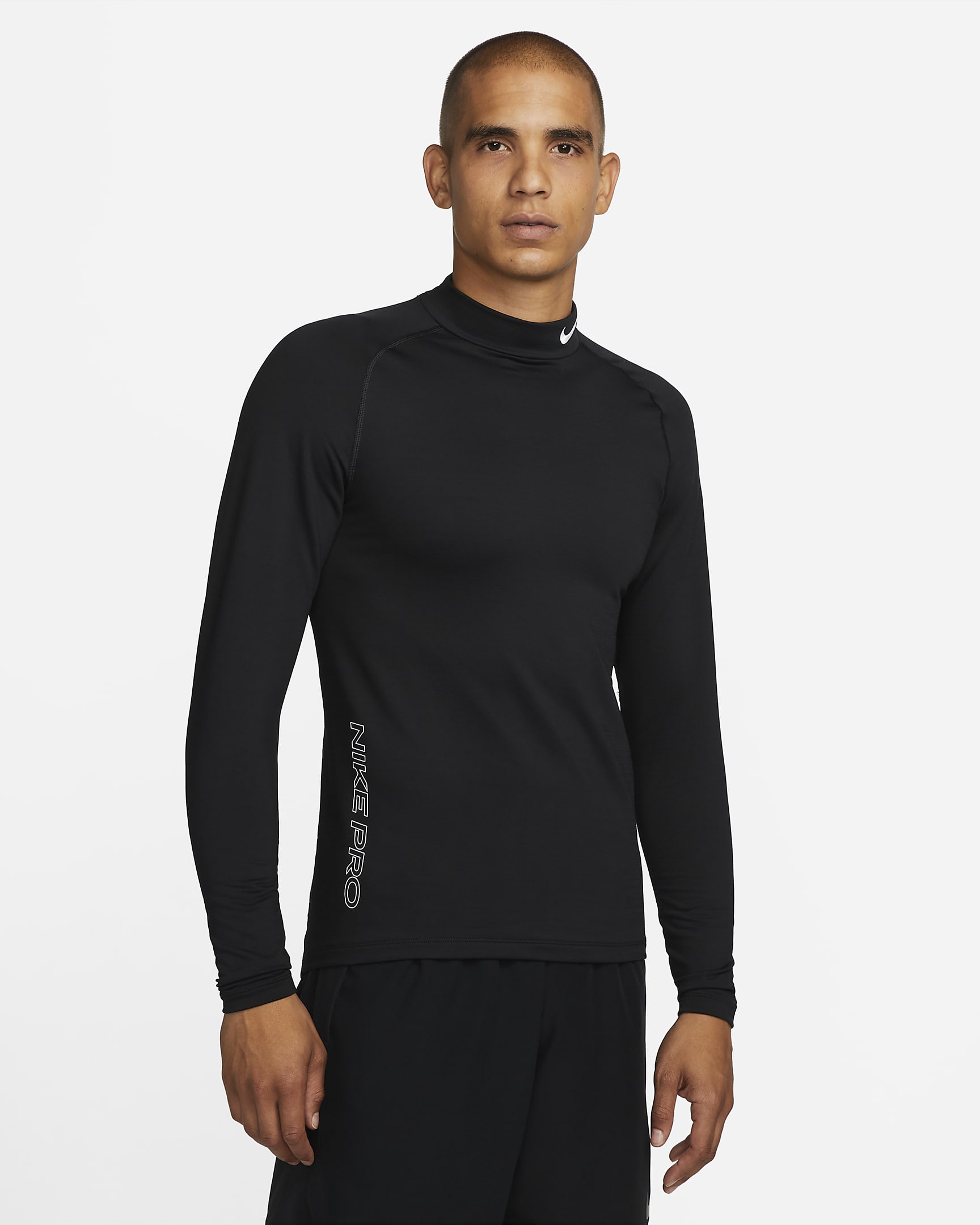 Nike Pro Warm Men's Long-Sleeve Mock-Neck Training Top. Nike AE