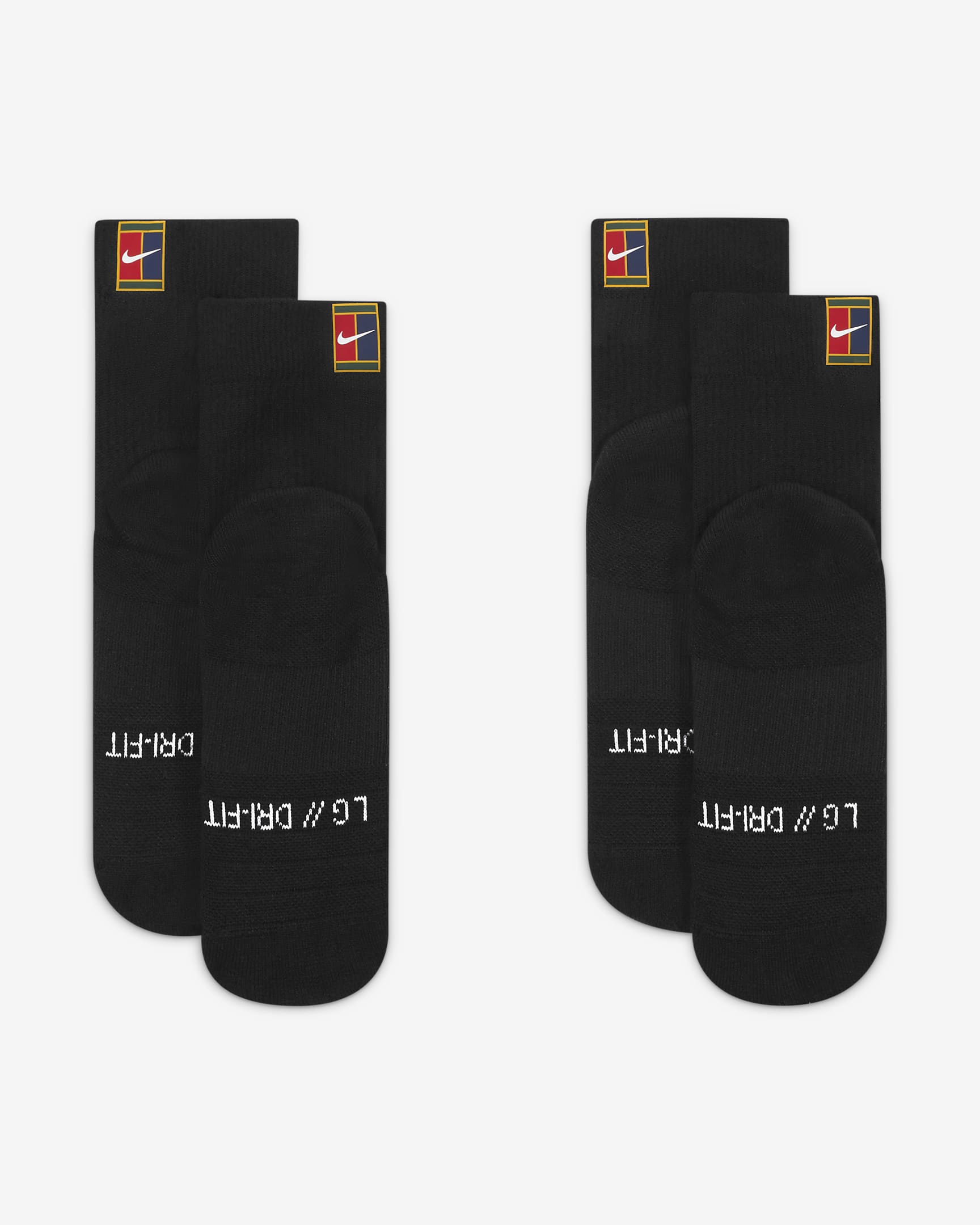 NikeCourt Multiplier Max Tennis Ankle Socks (2 Pairs) - Black/Black