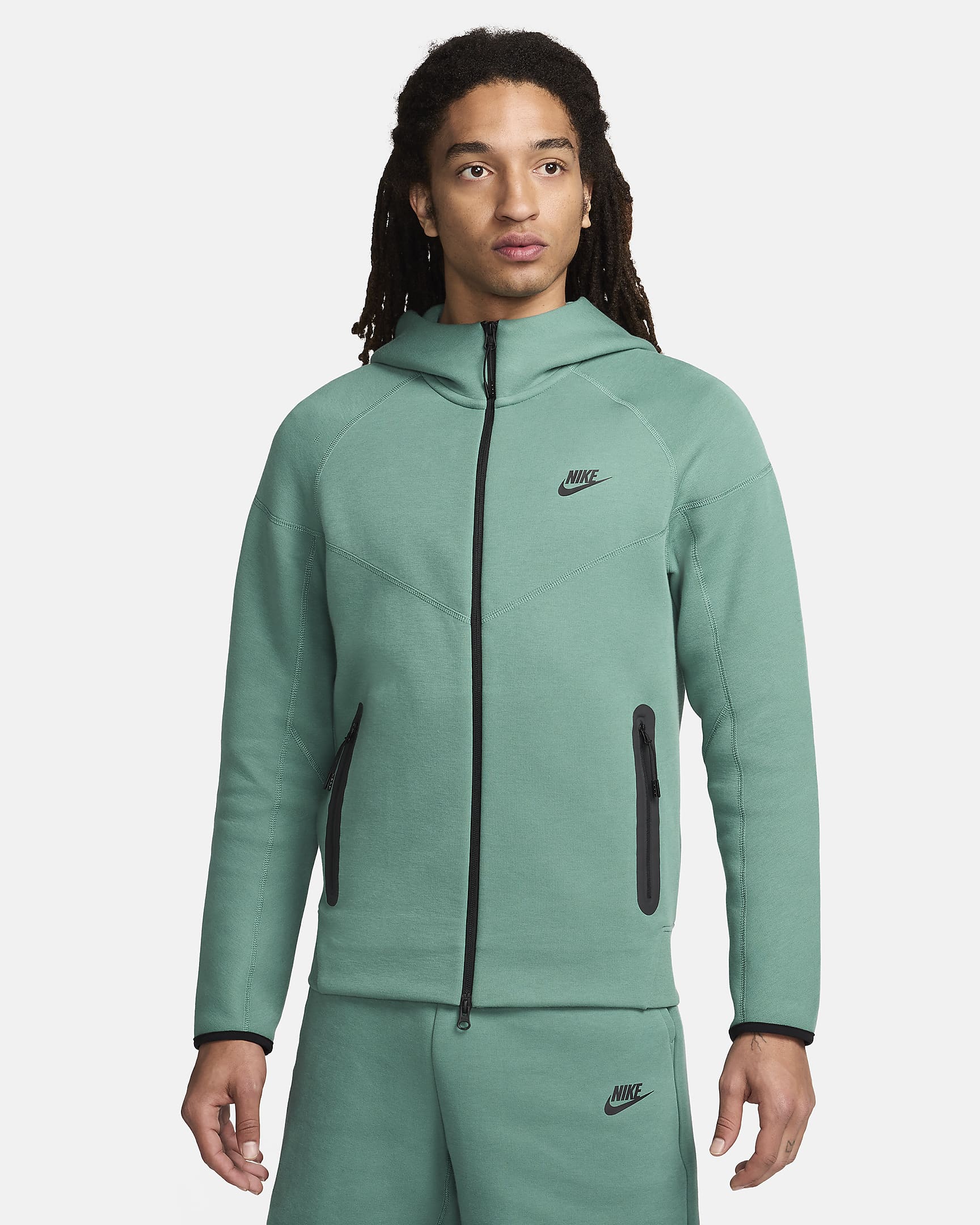 Nike Sportswear Tech Fleece Windrunner Hoodie met rits voor heren - Bicoastal/Zwart