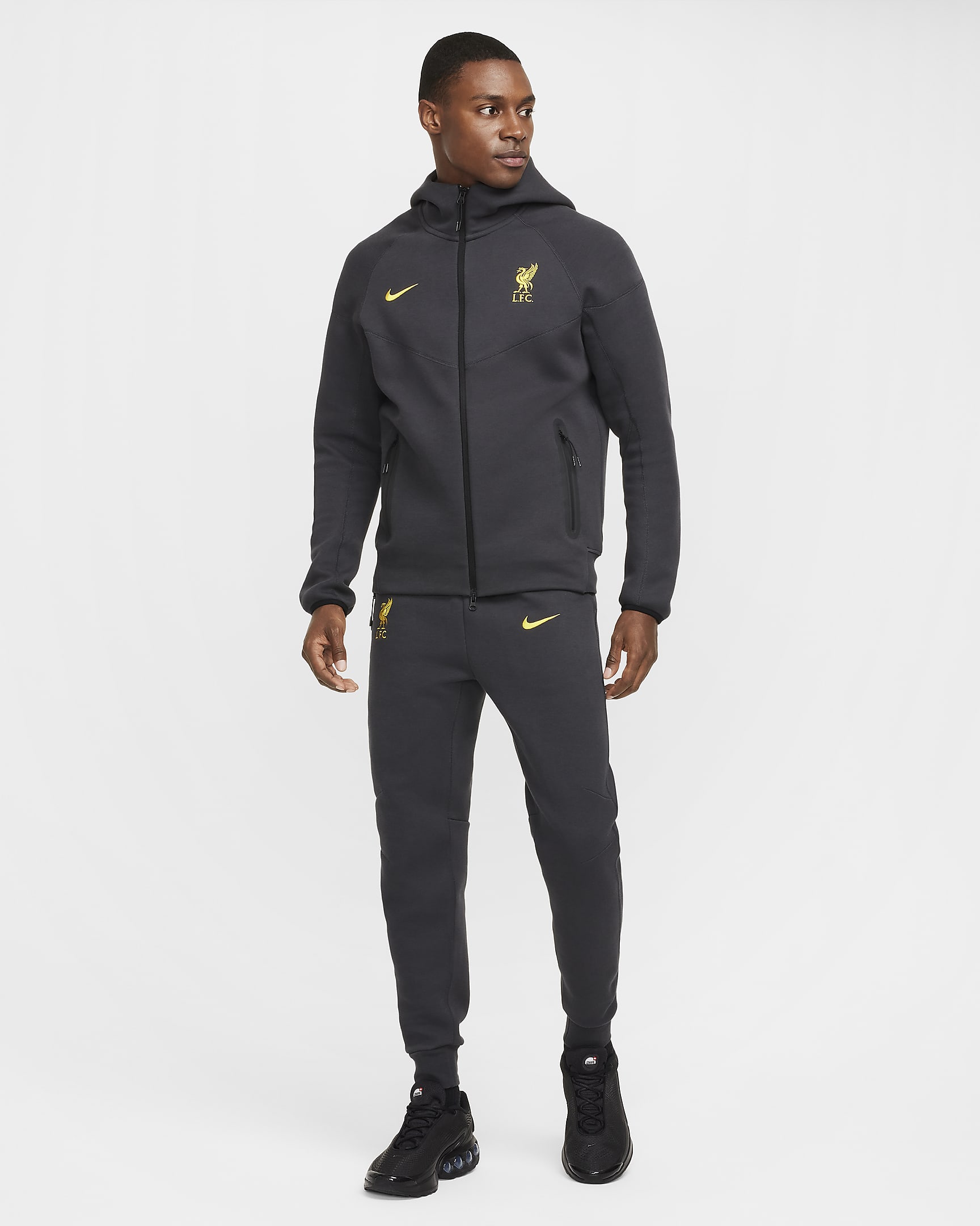 FC Liverpool Tech Third Nike Fleece-Fußballjogger (Herren) - Dark Smoke Grey/Chrome Yellow