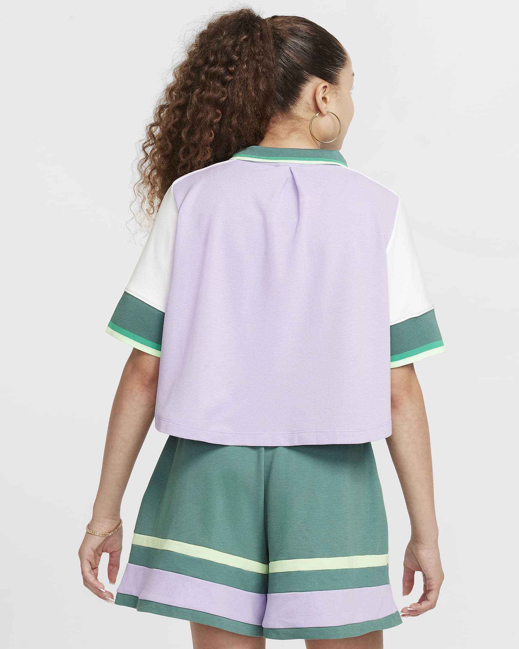 Nike Sportswear Girls' Crop Top - Hydrangeas/White