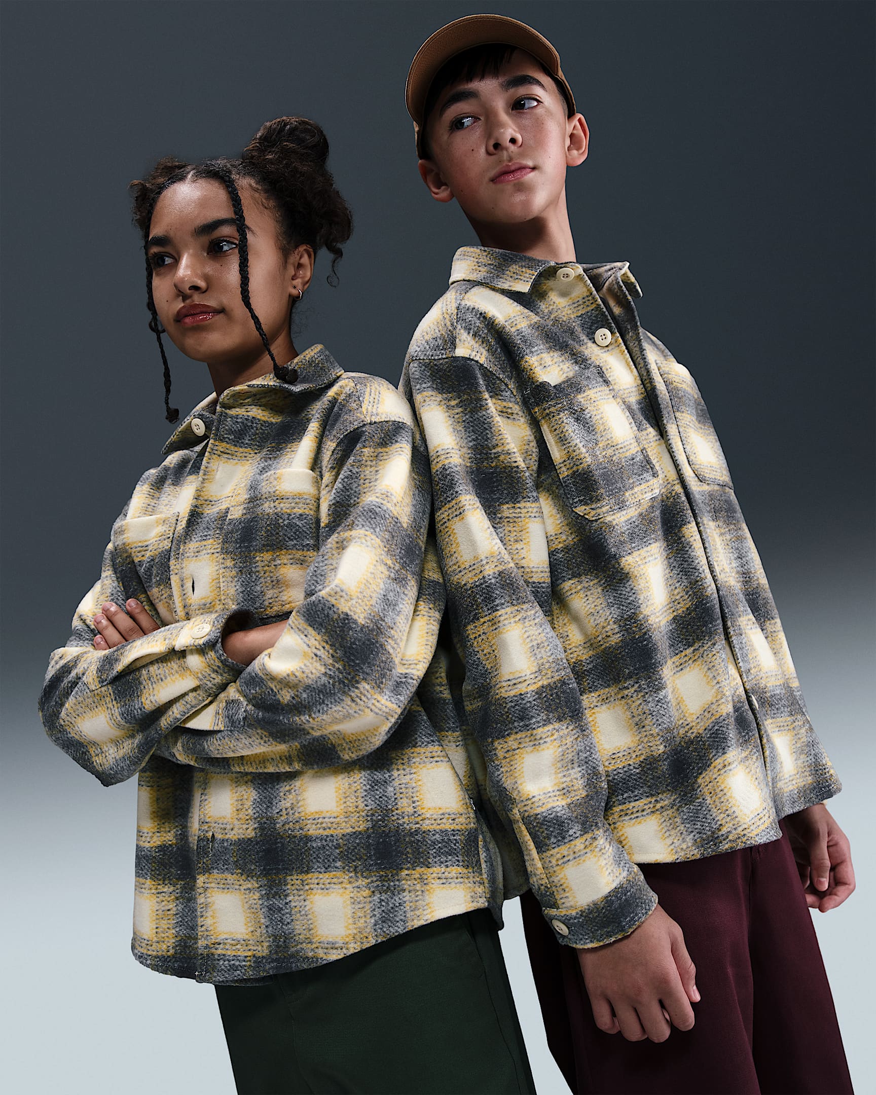 Nike SB Big Kids' Long-Sleeve Button Down Shirt - Light Khaki/Desert Khaki