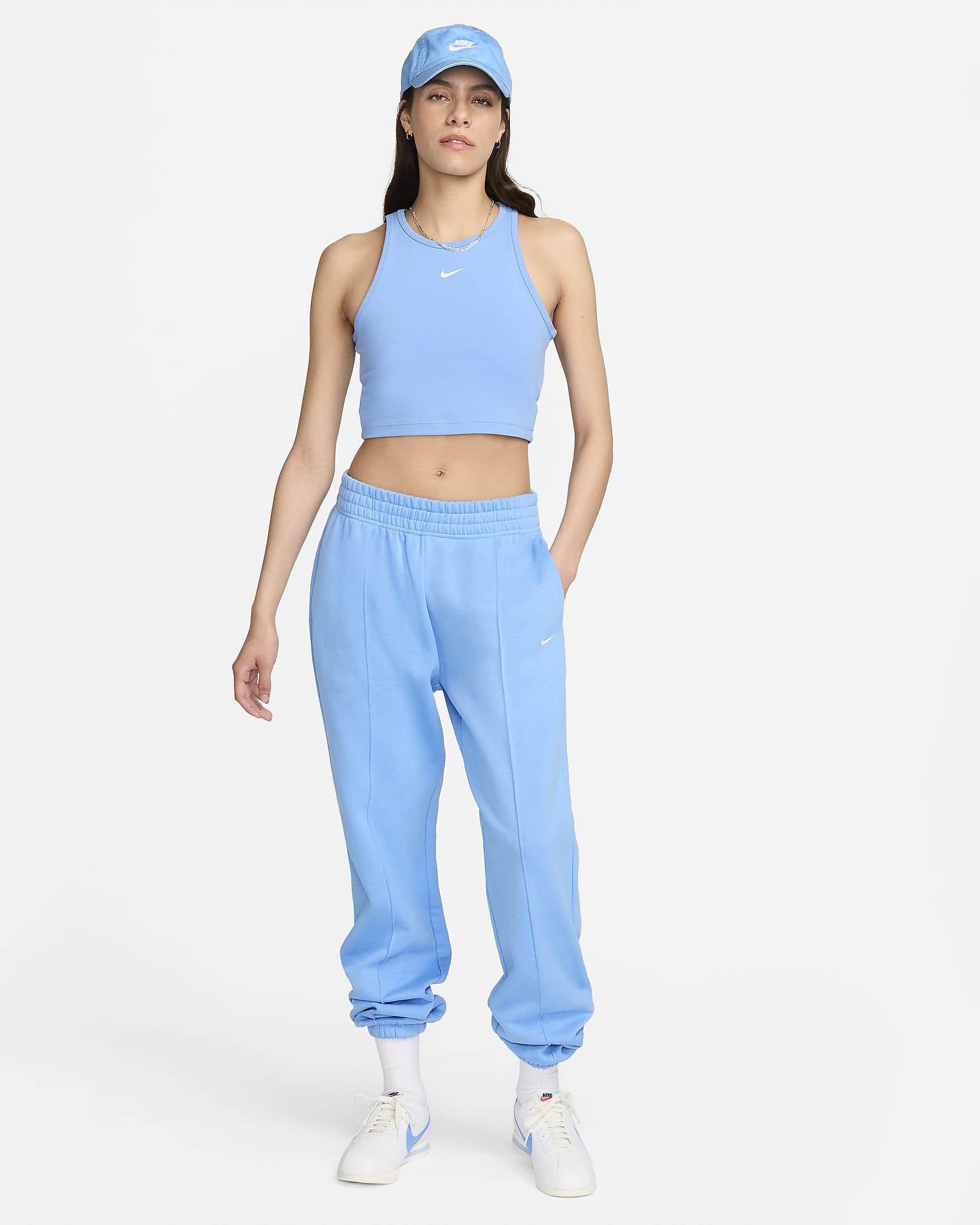 Pantalon coupe ample en tissu Fleece Nike Sportswear pour femme - University Blue/Sail