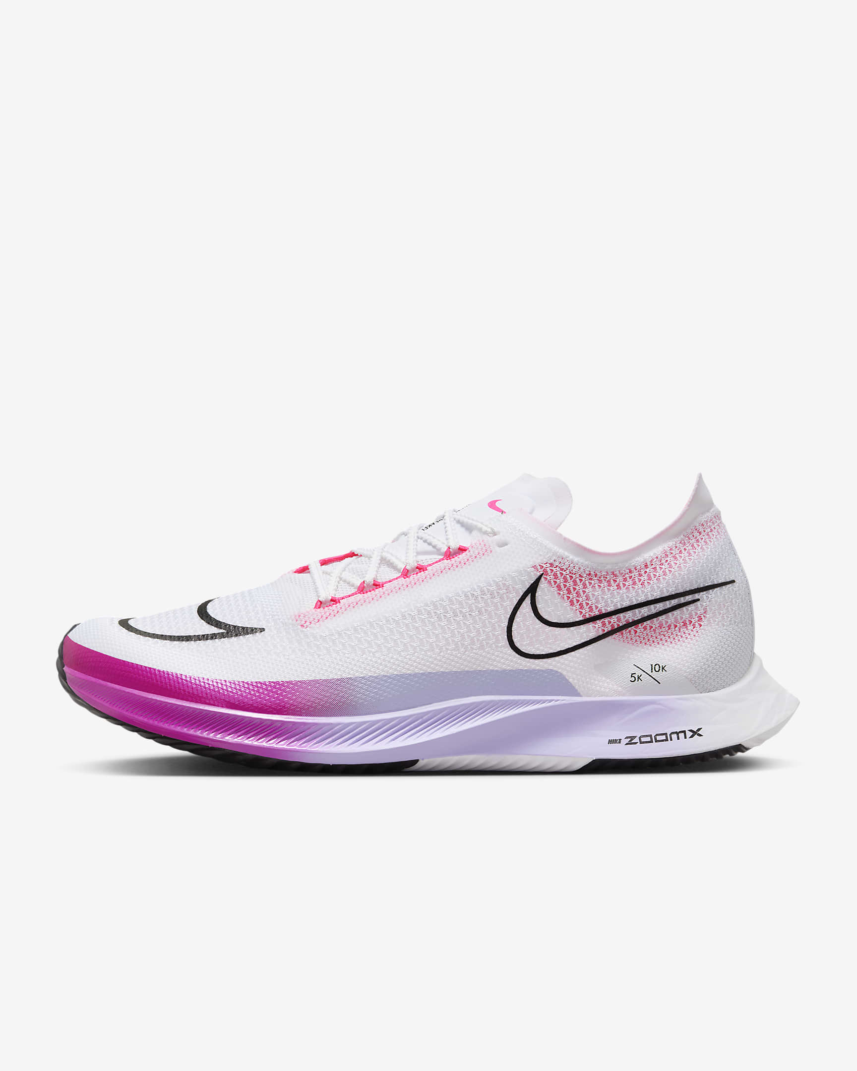 Nike Streakfly Road Racing Shoes - White/Vivid Grape/Purple Agate/Black