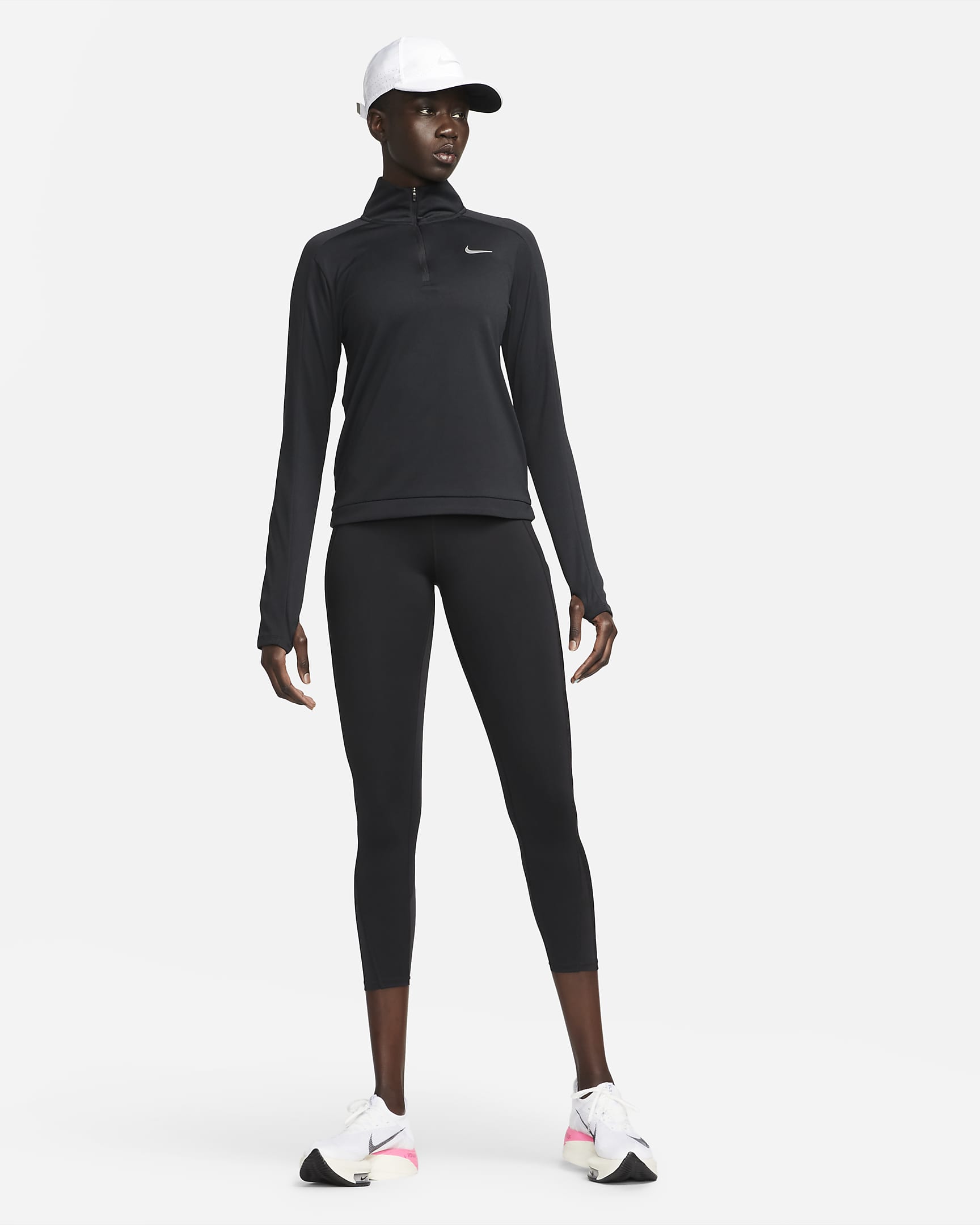 Pull à 1/4 de zip Nike Dri-FIT Pacer pour Femme - Noir