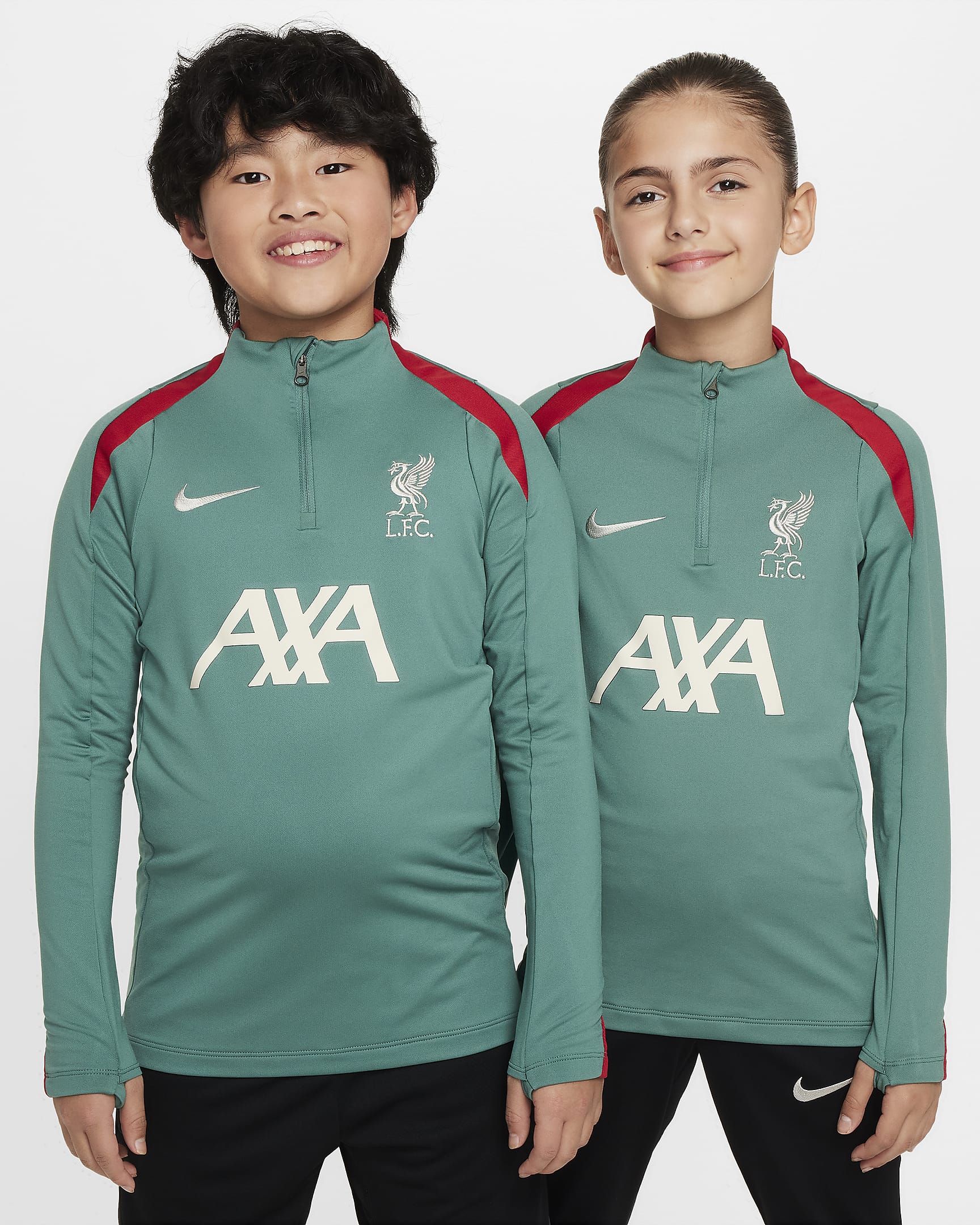 Liverpool F.C. Strike Older Kids' Nike Dri-FIT Football Drill Top - Bicoastal/Bicoastal/Gym Red/Light Orewood Brown