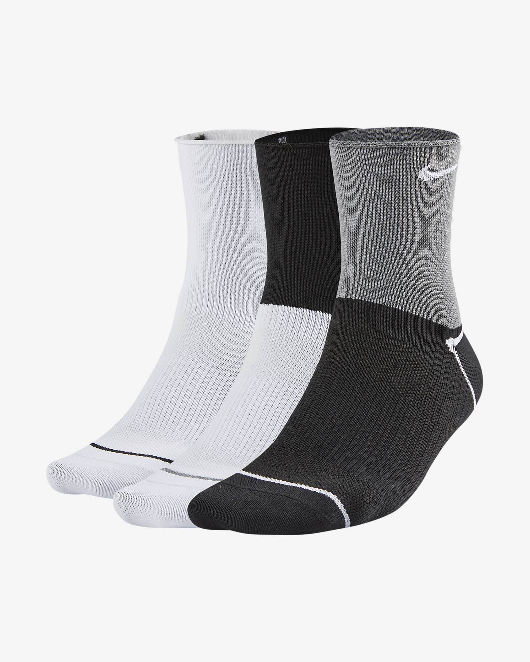 Nike Everyday Plus Lightweight ankelsokker til trening til dame (3 par) - Flerfarget