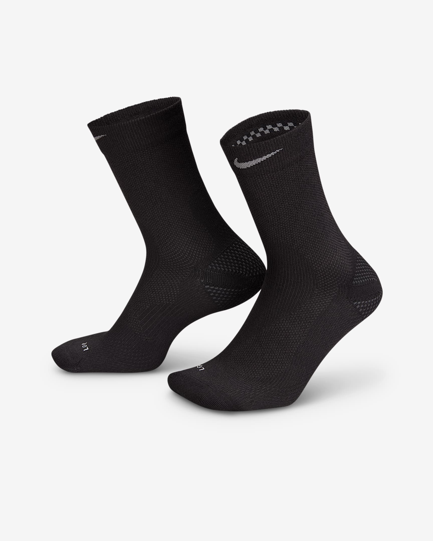 Nike Lightweight Running Crew Socks (1 Pair) - Black/Dark Smoke Grey/Pure Platinum/Smoke Grey