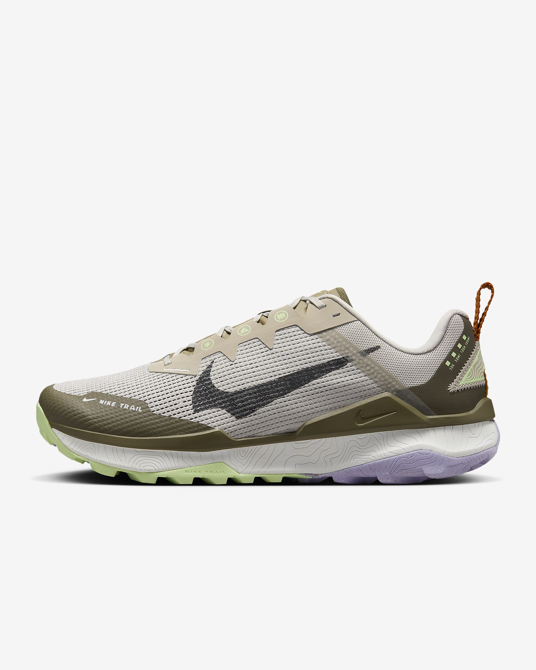 Nike Wildhorse 8 Men's Trail-Running Shoes - Light Iron Ore/Lilac Bloom/Medium Olive/Anthracite