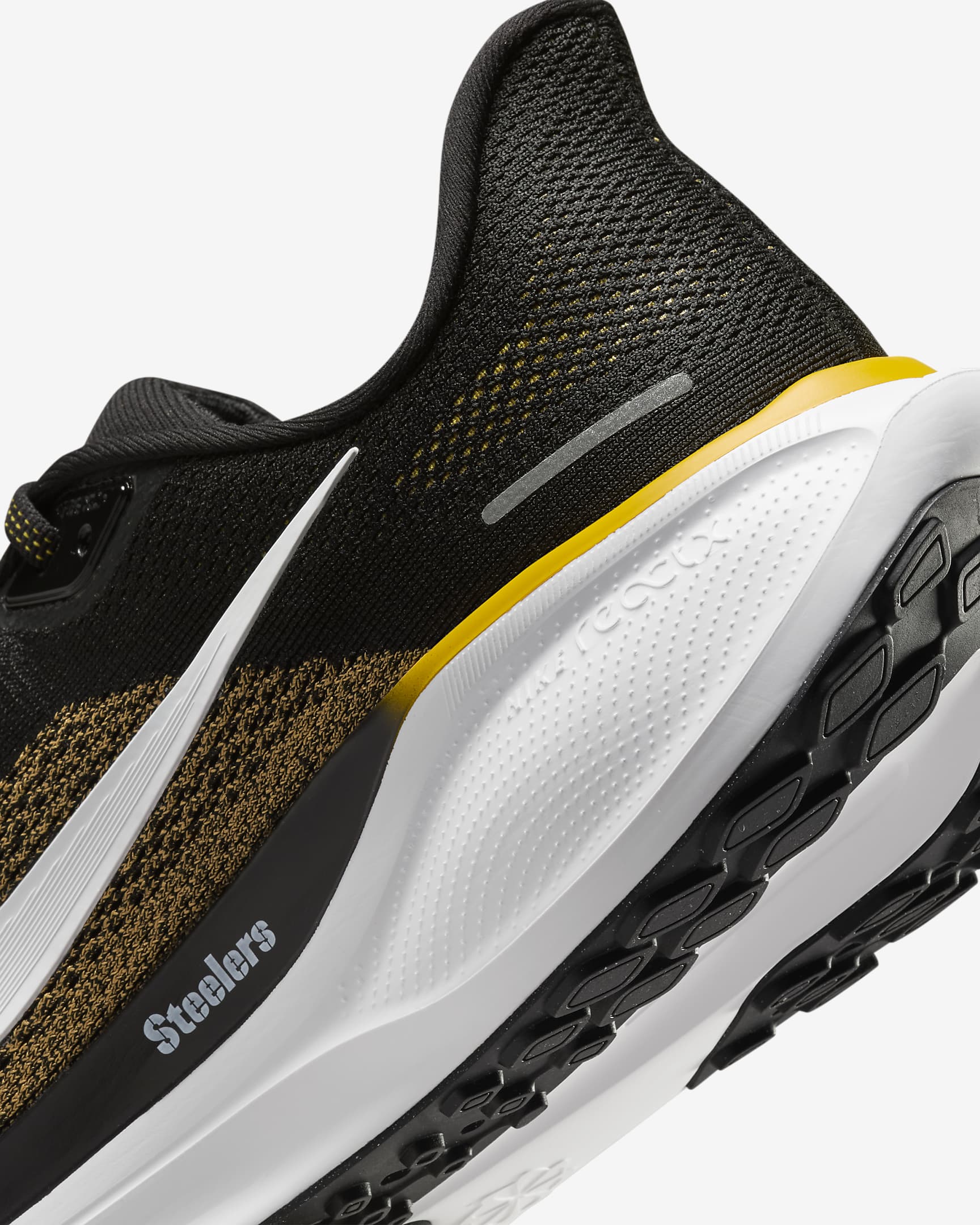 Tenis de correr en pavimento para hombre Nike Pegasus 41 NFL Pittsburgh Steelers - Negro/Blanco/Oro universitario/Blanco