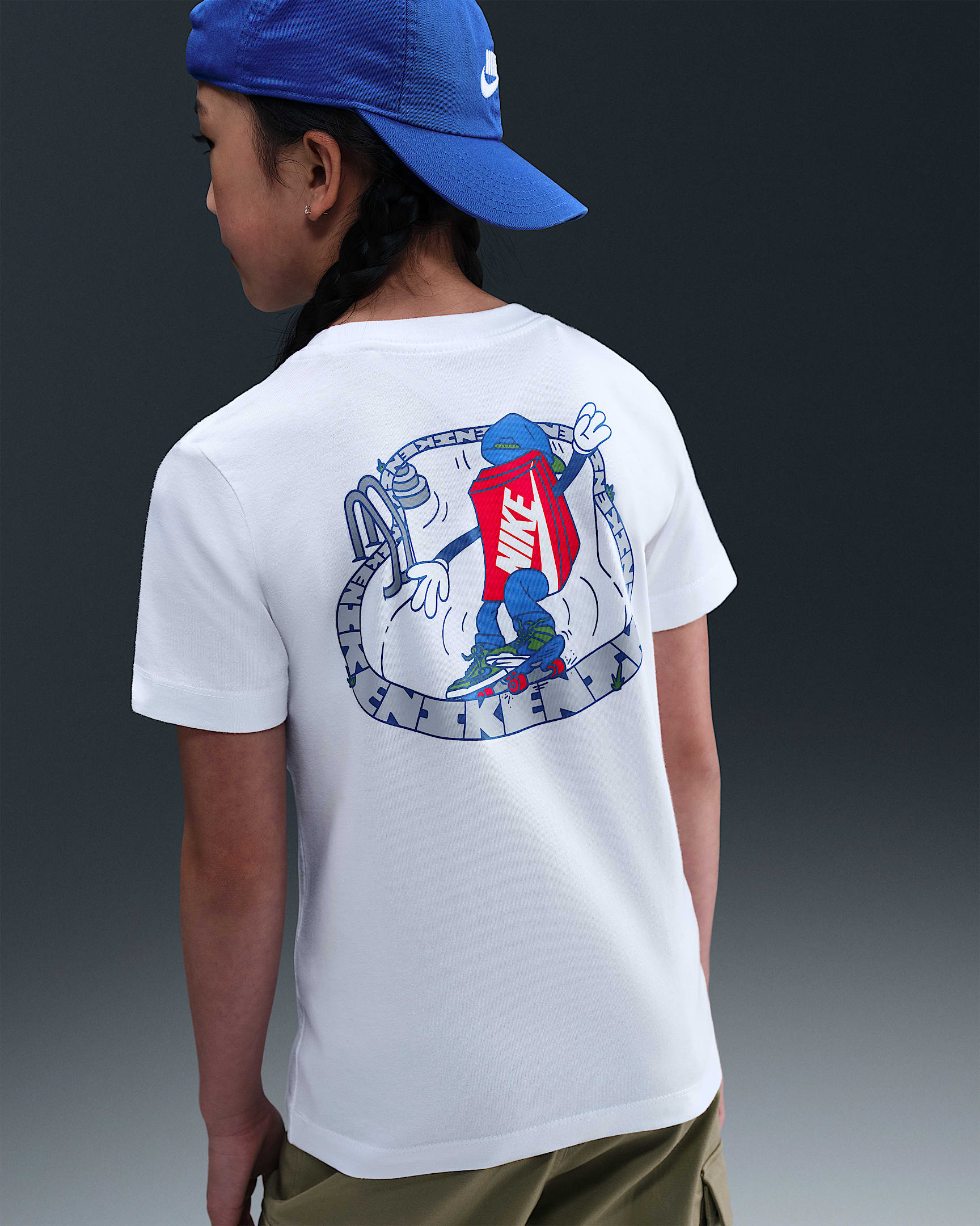 Playera para niños talla grande Nike Sportswear - Blanco