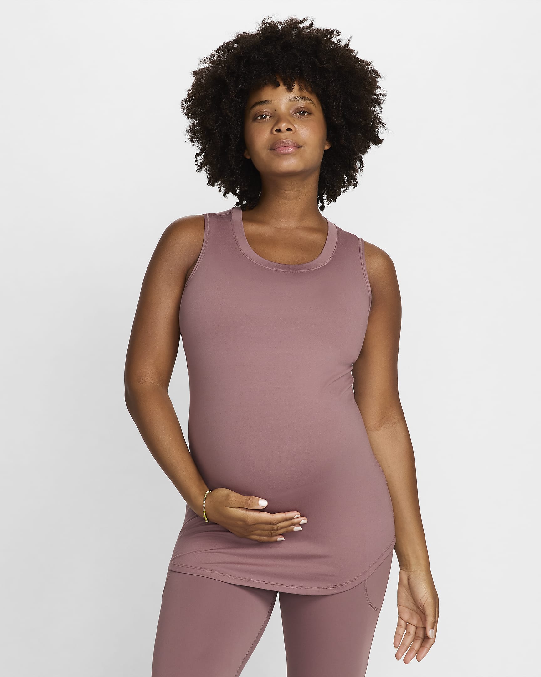 Nike (M) One Women's Dri-FIT Slim-Fit Tank Top (Maternity) - Smokey Mauve