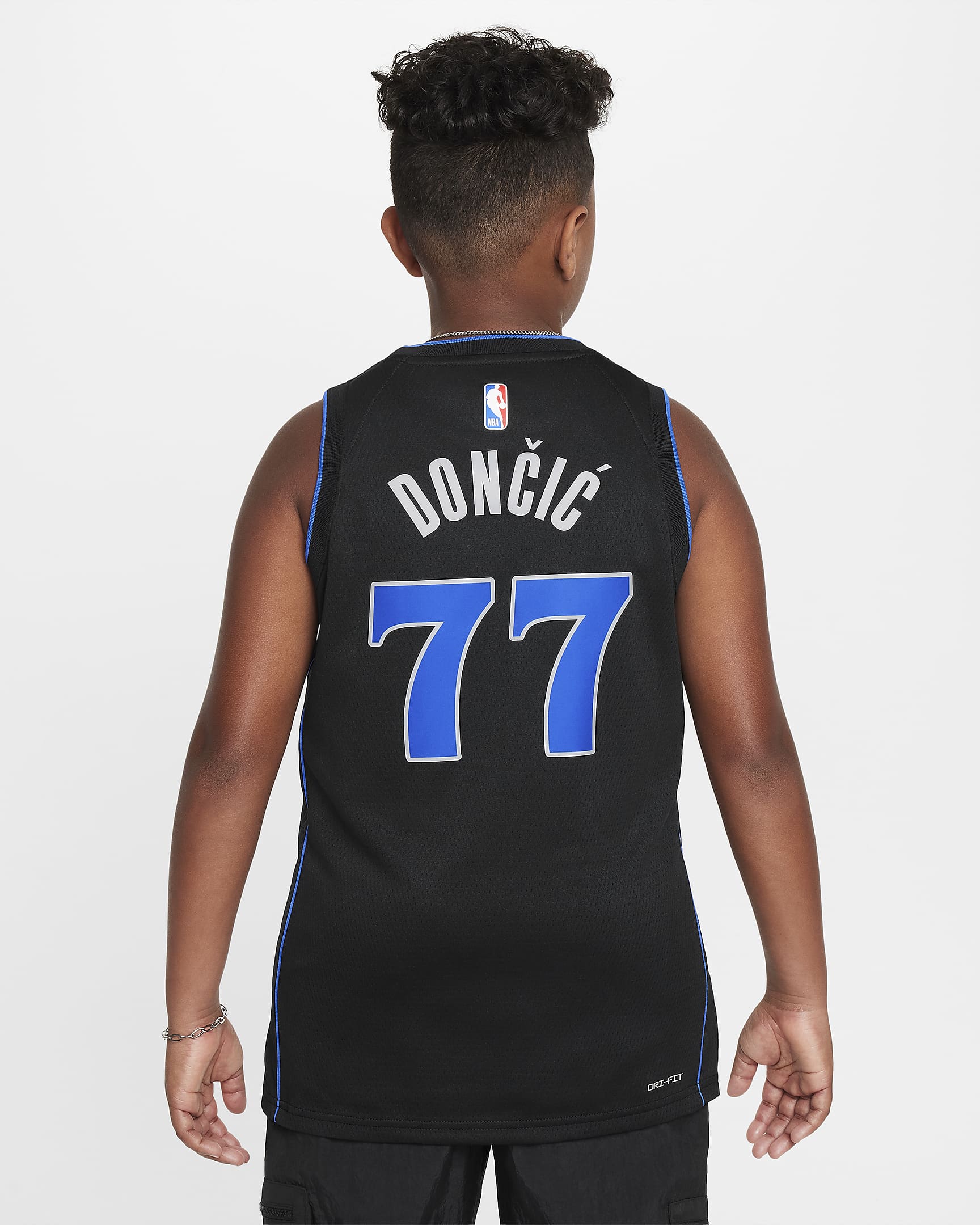 Luka Dončić Dallas Mavericks 2023/24 City Edition Nike Dri-FIT NBA Swingman Trikot (ältere Kinder) - Schwarz