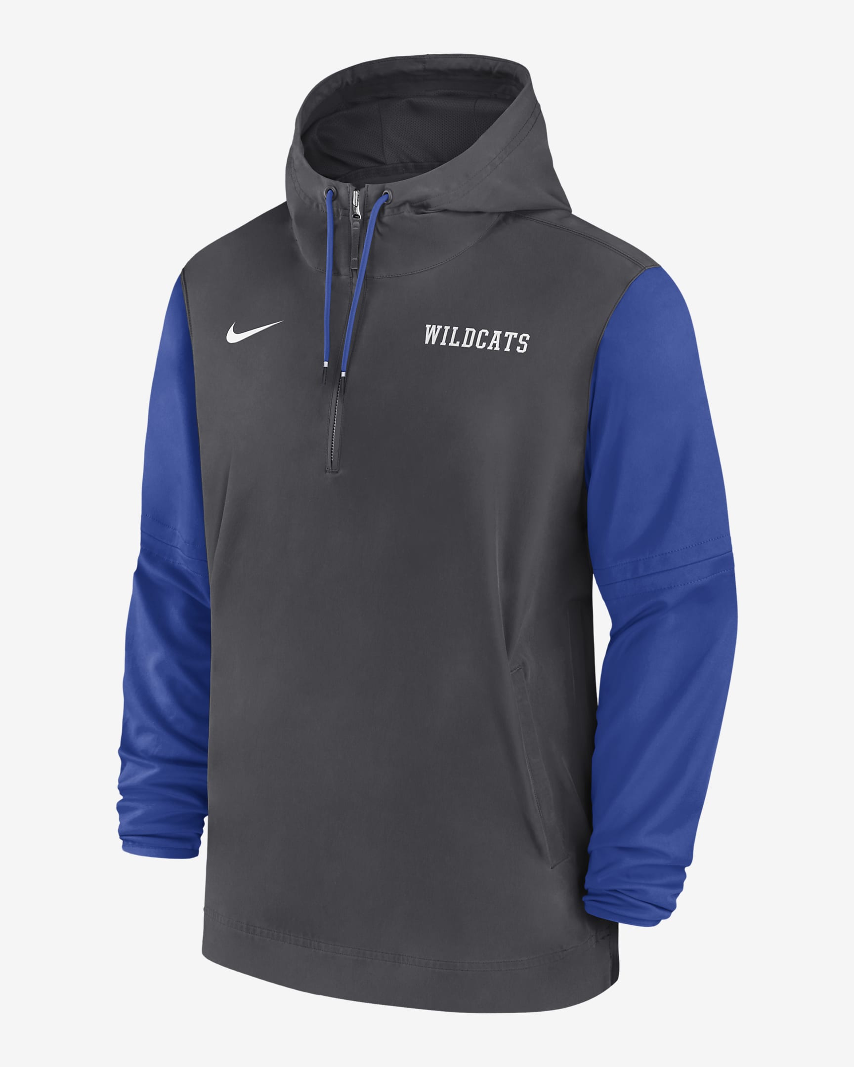 Kentucky Wildcats Sideline Pre-Game Player Men's Nike College 1/2-Zip Hooded Jacket - Anthracite