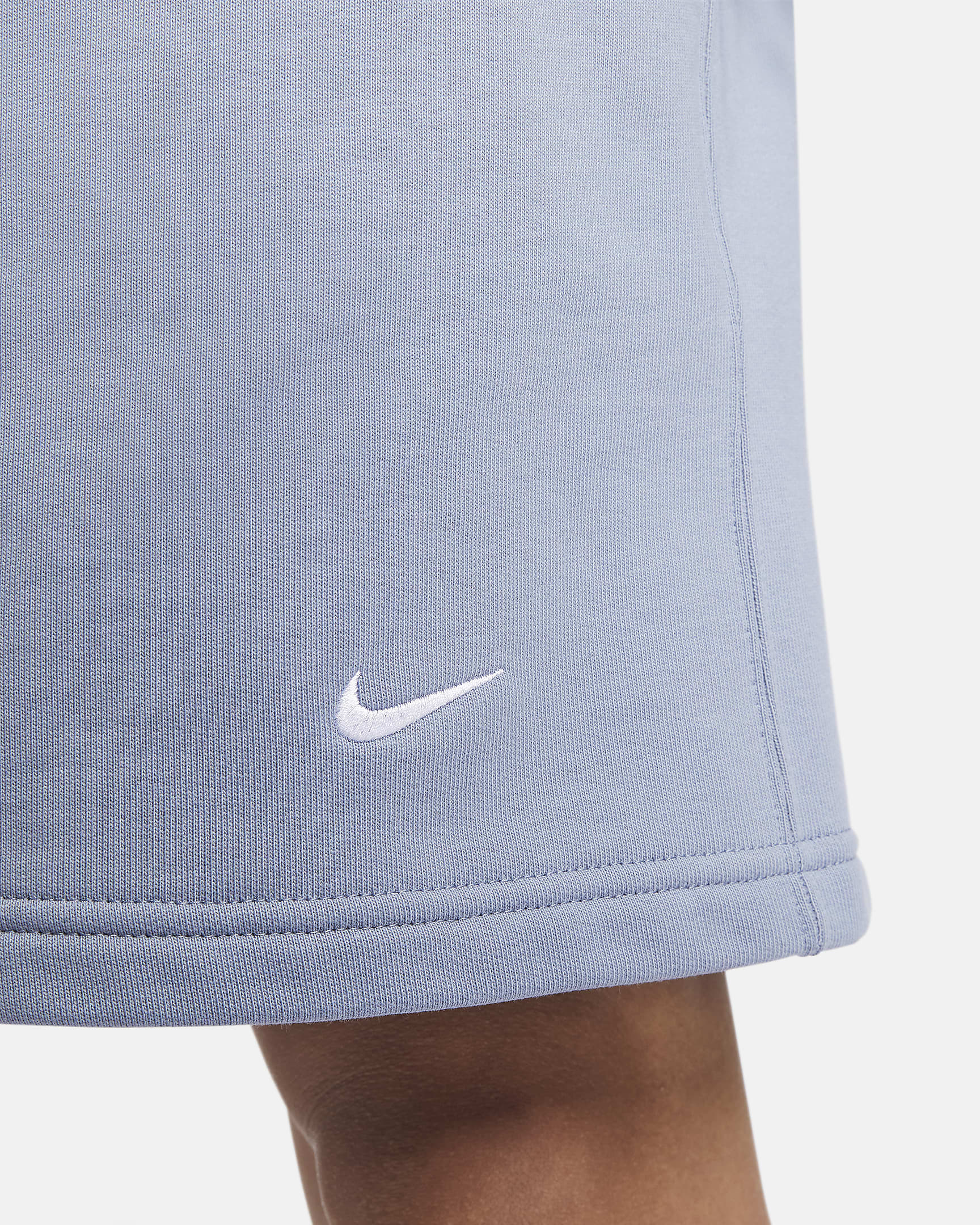 Nike Solo Swoosh Men's French Terry Shorts - Ashen Slate/White