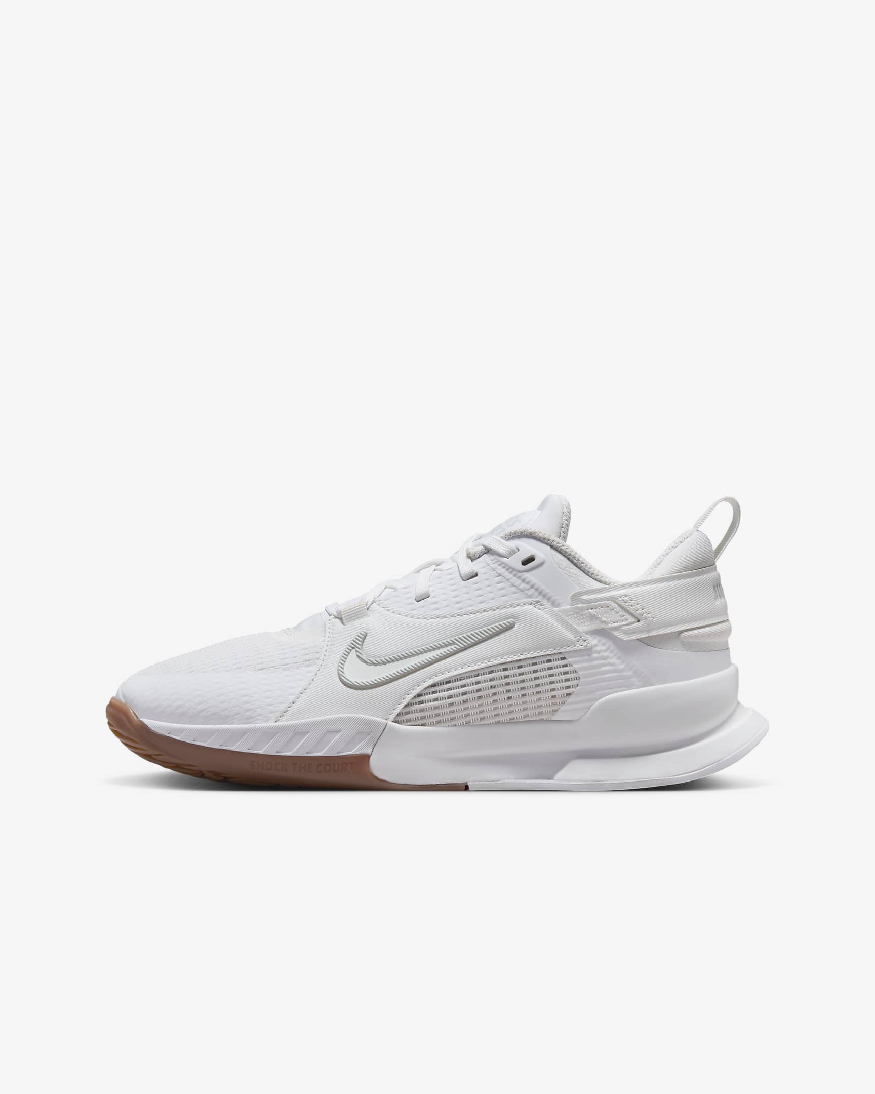 Sko Nike Crosscourt för barn/ungdom - Vit/Gum Medium Brown/Pure Platinum