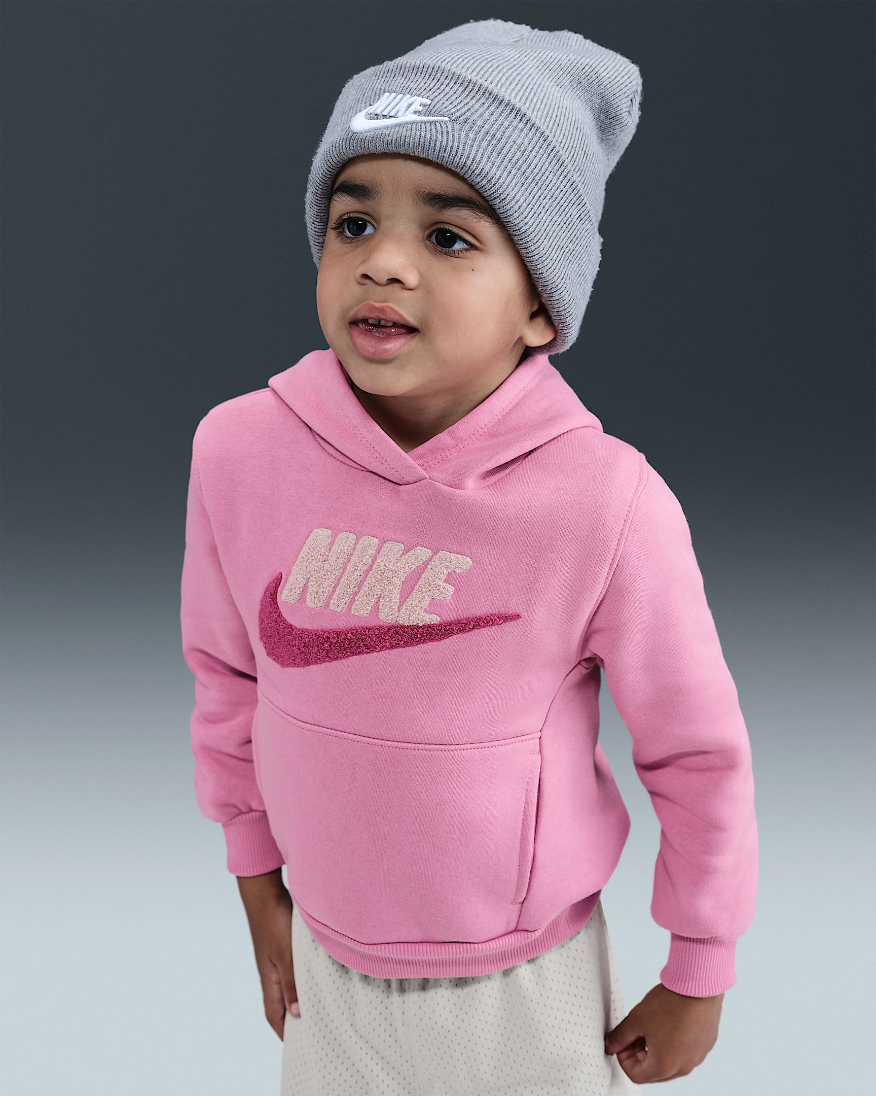 Nike Club Toddler Chenille Pullover Hoodie - Magic Flamingo