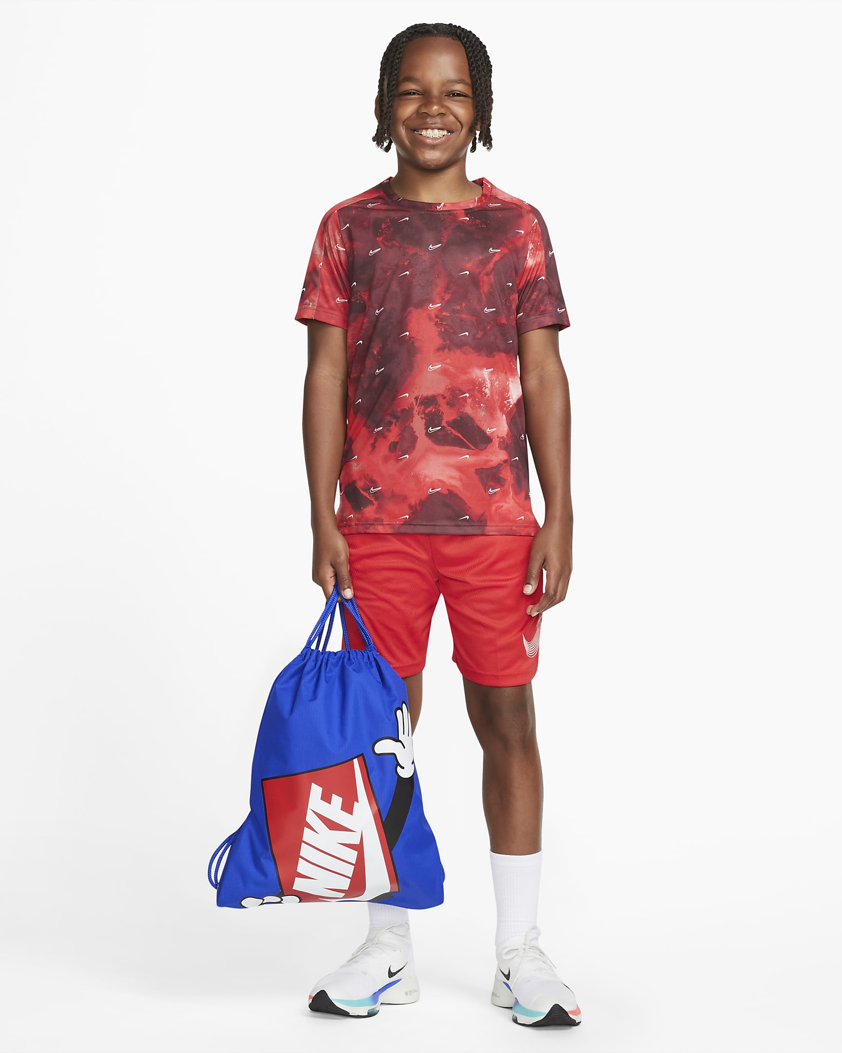 Nike Kids' Graphic Drawstring Bag (12L) - Game Royal/Game Royal/University Red