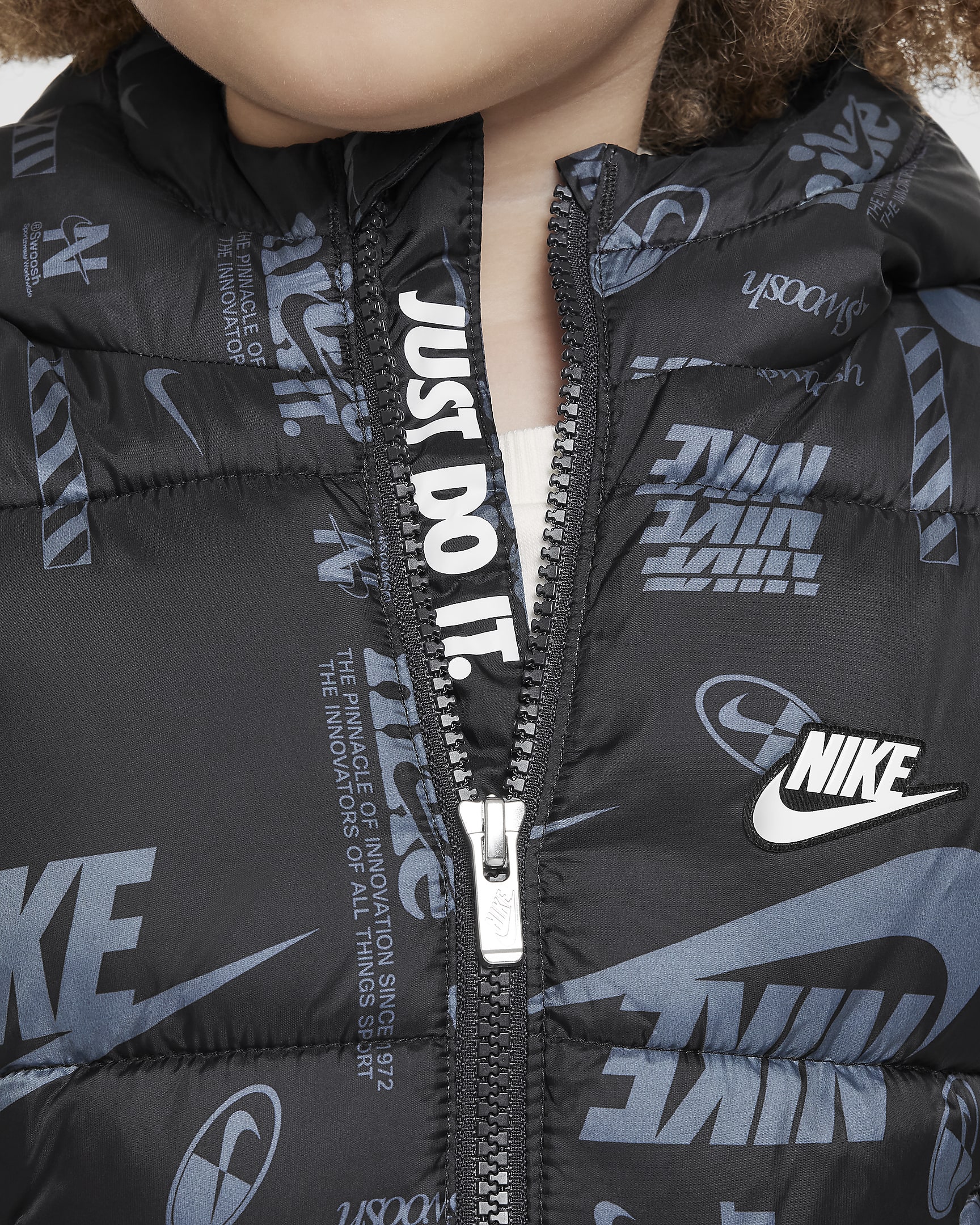 Chamarra acolchada con logo DNA infantil Nike - Negro