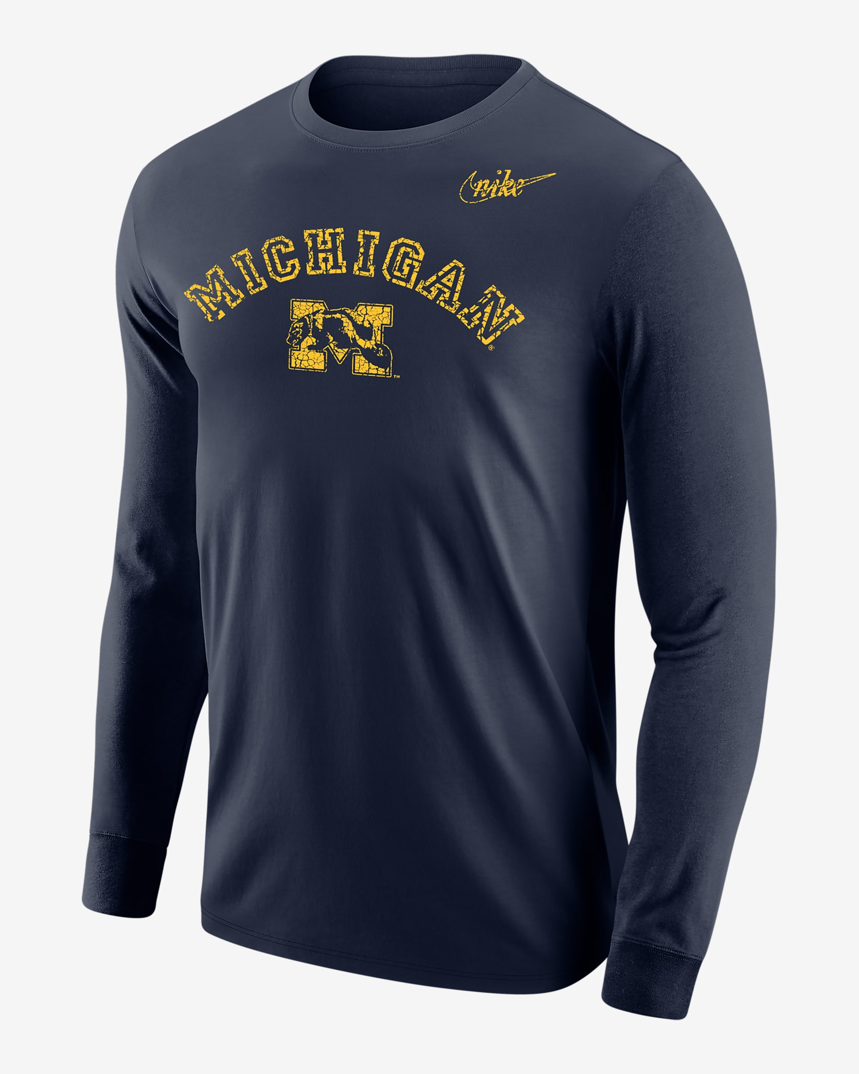 Nike College Vintage Arch 365 (Michigan) Men's Long-Sleeve T-Shirt ...