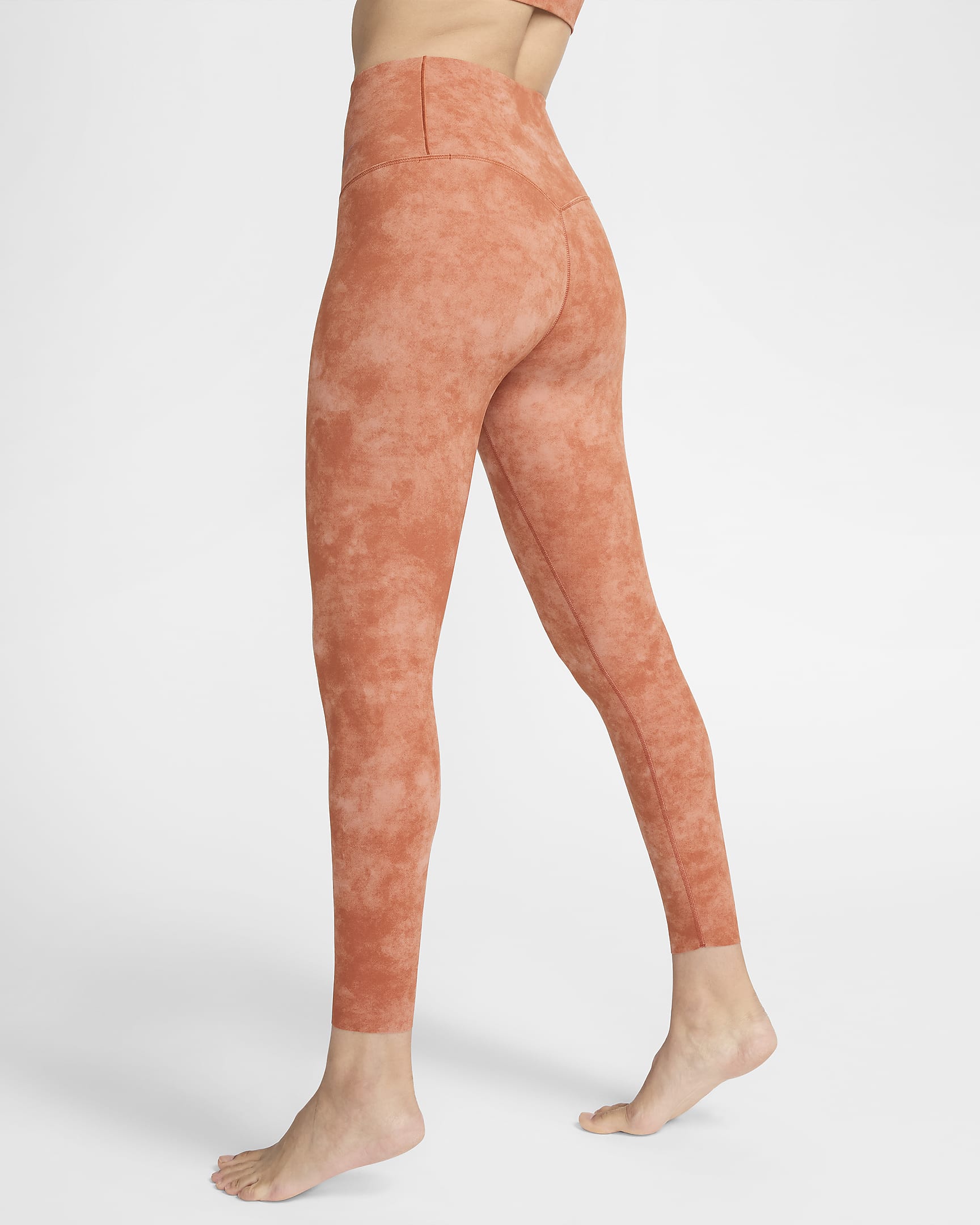 Nike Zenvy Tie-Dye 7/8-legging met hoge taille en lichte ondersteuning voor dames - Burnt Sunrise/Zwart