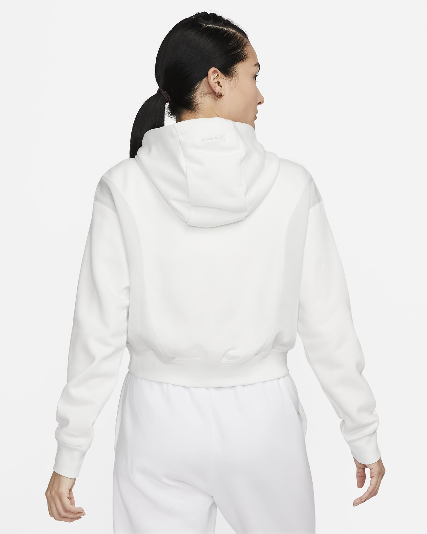 Nike Air Women's Oversized Crop Fleece Hoodie - Summit White/Photon Dust/Photon Dust