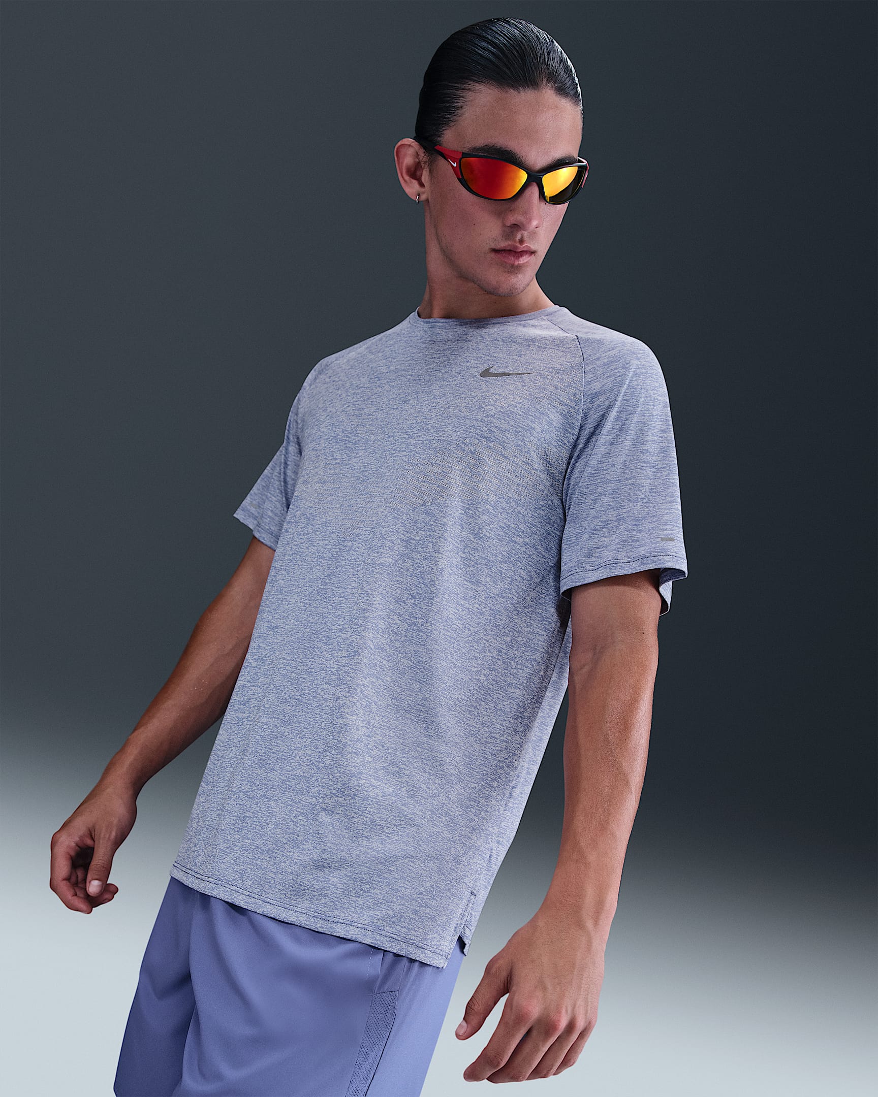 Nike Stride Men's Dri-FIT ADV Short-Sleeve Running Top - World Indigo/Heather