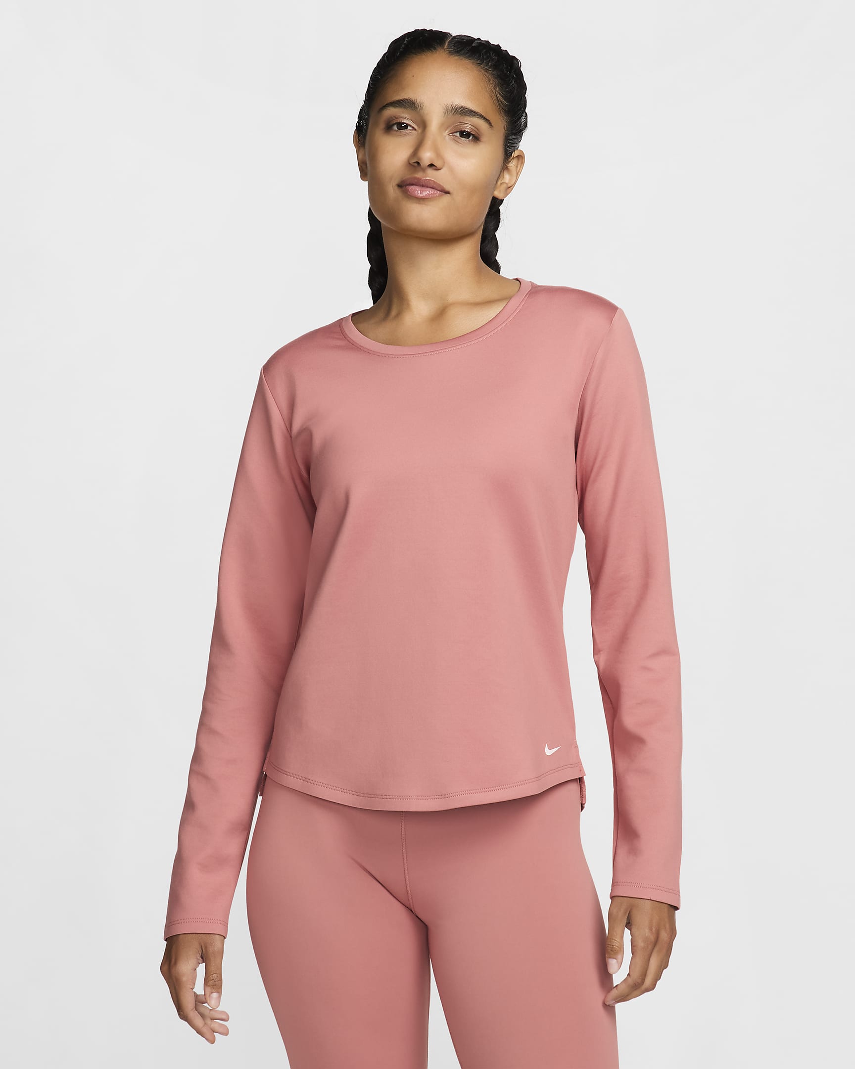 Prenda para la parte superior de manga larga para mujer Nike Therma-FIT One - Rosa cañón/Blanco