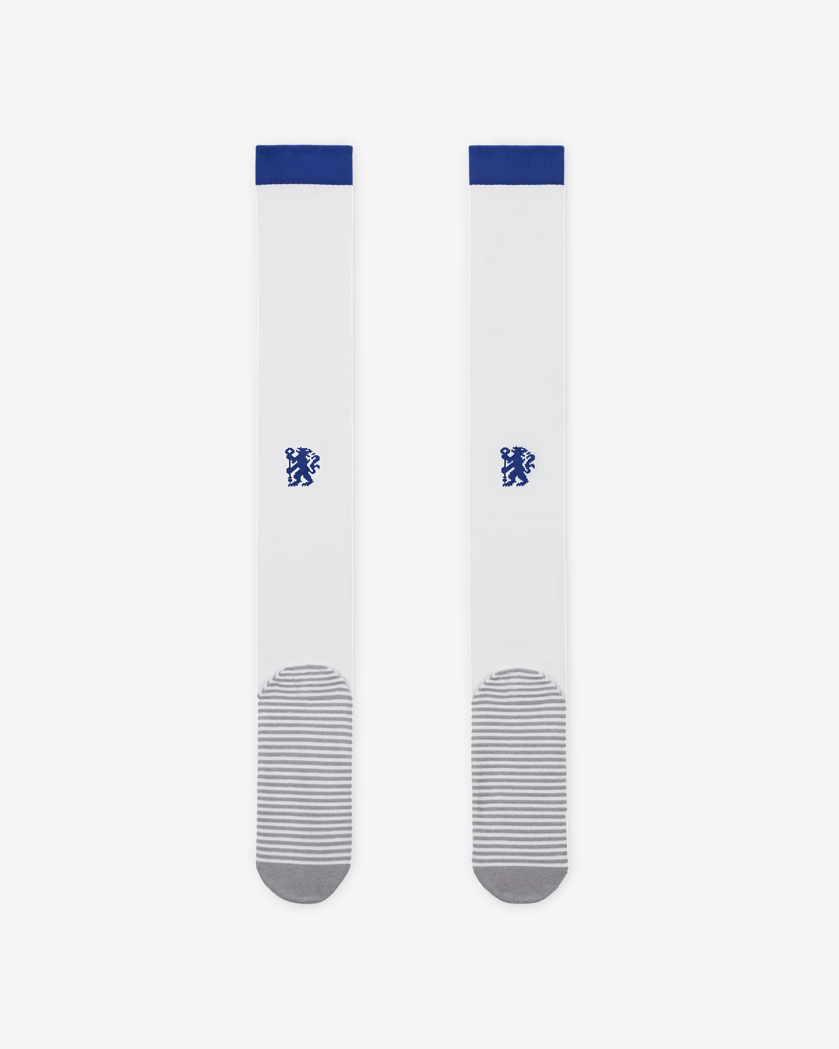 FC Chelsea Strike Home Nike Dri-FIT kniehohe Fußballsocken - Weiß/Rush Blue/Rush Blue