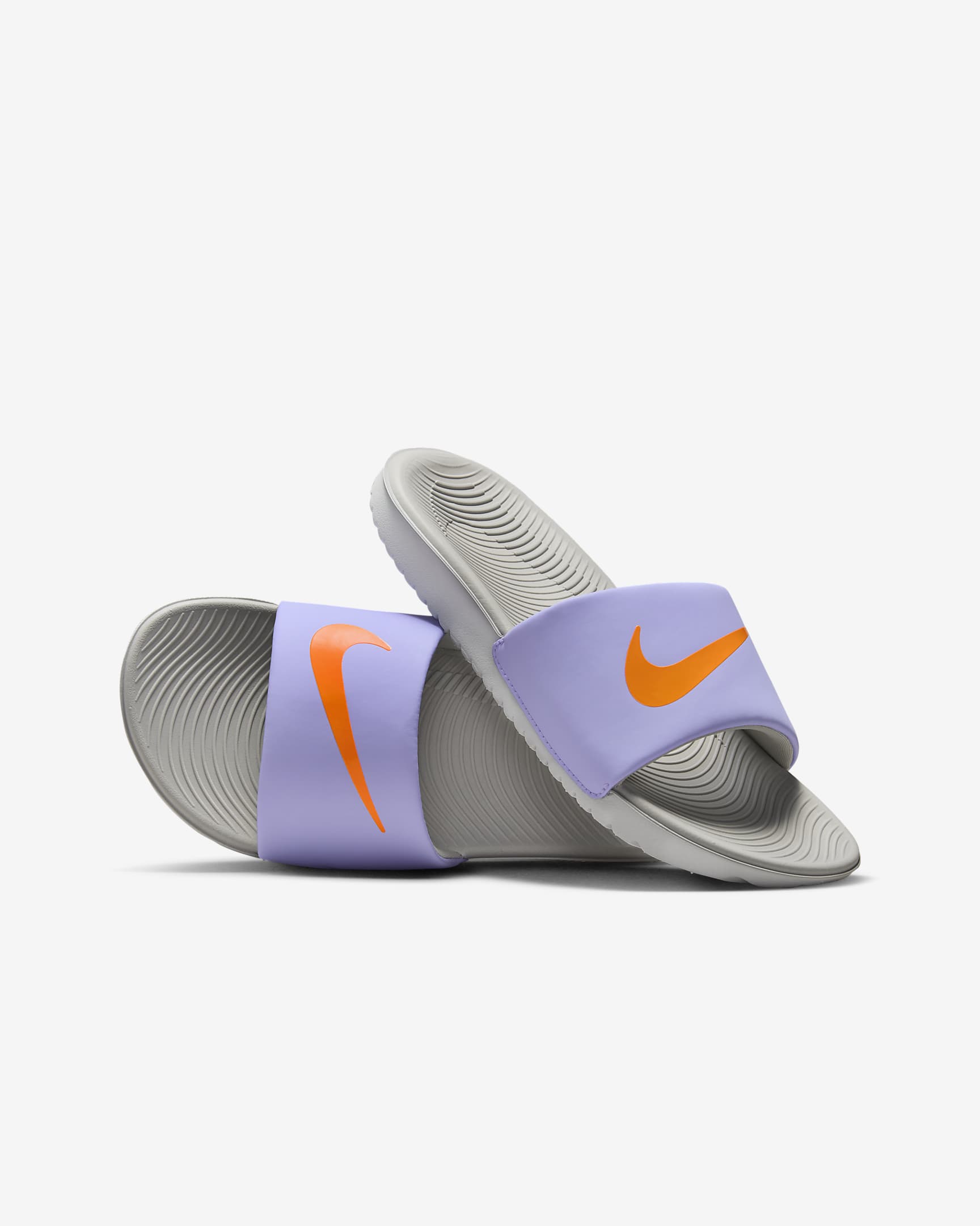 Chanclas para niños grandes Nike Kawa - Morado pulso/Mena de hierro claro/Polvo fotón/Naranja total