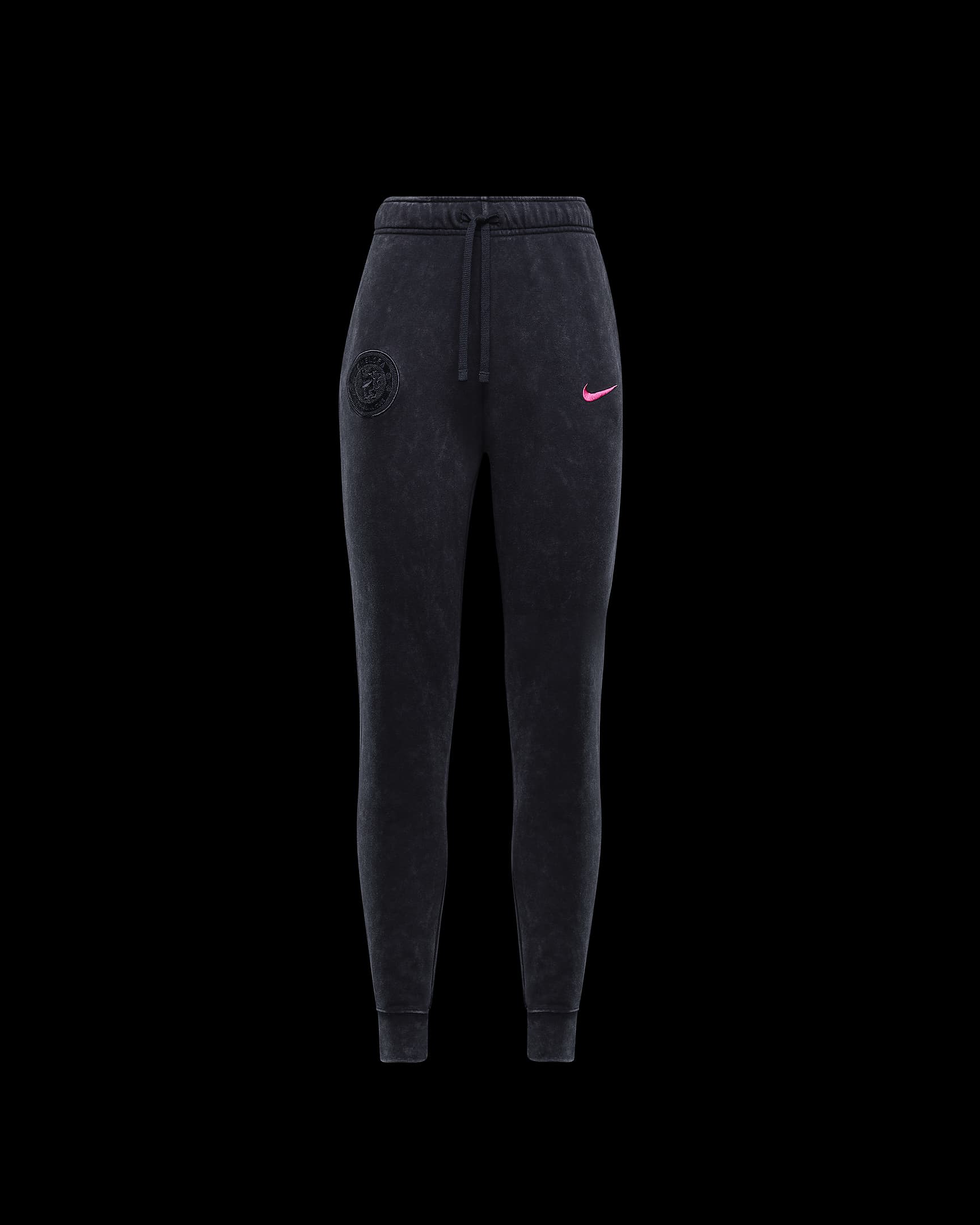 Chelsea F.C. Club Fleece Third Women's Nike Football Mid-Rise Pants - Black/Pink Prime