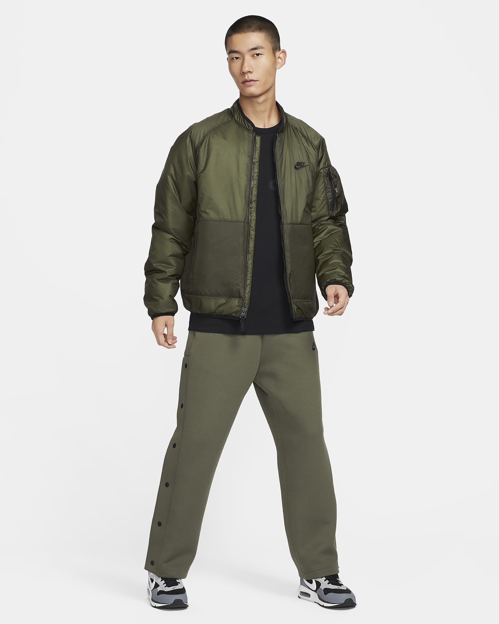 Nike Sportswear Tech Men's Therma-FIT Loose Insulated Jacket - Cargo Khaki/Black