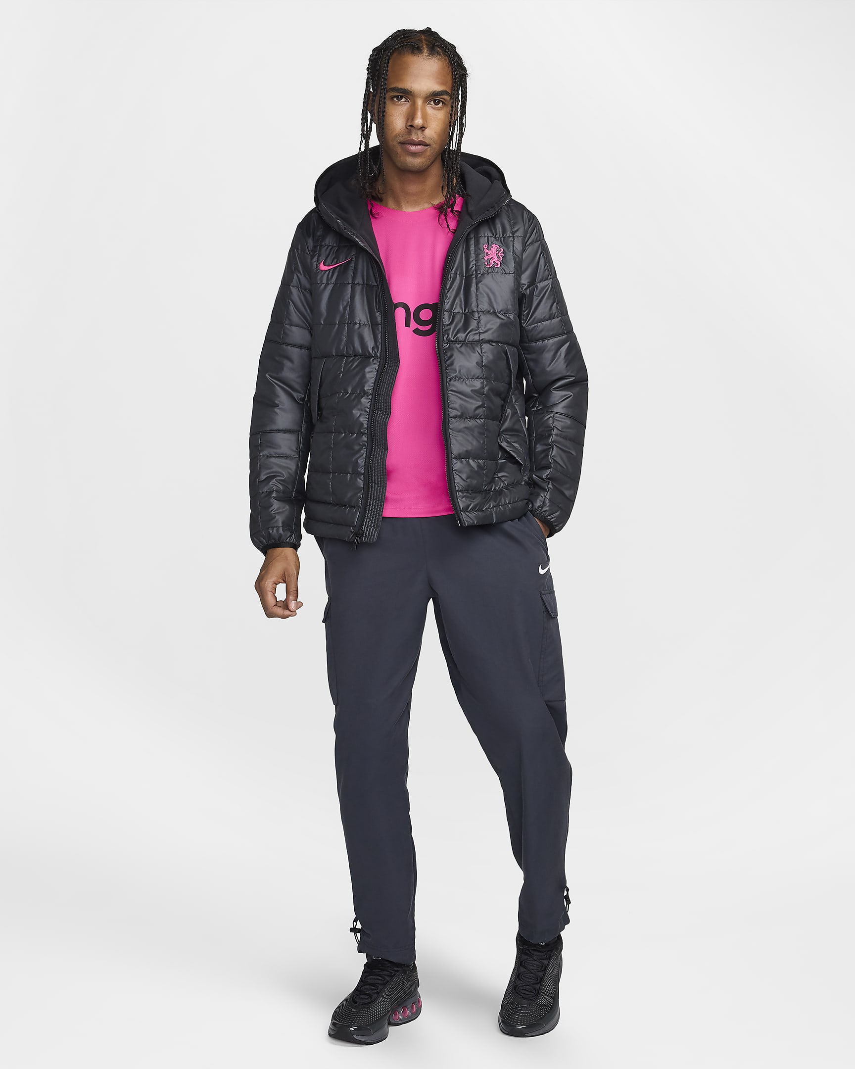 Chelsea F.C. Third Men's Nike Synthetic-Fill Jacket - Black/Pink Prime