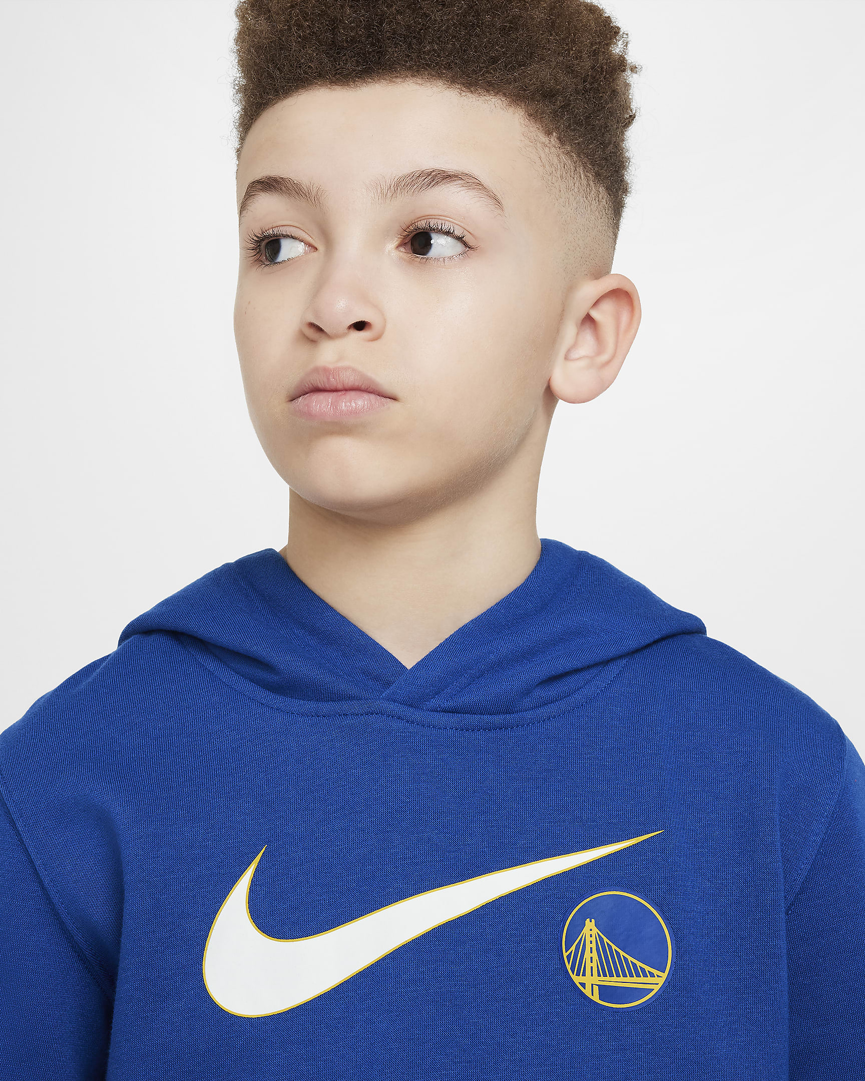 Sweat à capuche Nike NBA Golden State Warriors Club Fleece Essential pour ado (garçon) - Rush Blue