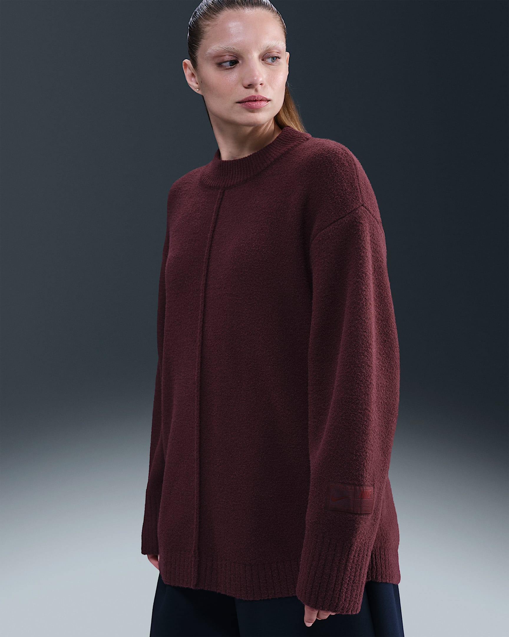 Nike Sportswear Sweater met ronde hals voor dames - Burgundy Crush/Dark Team Red