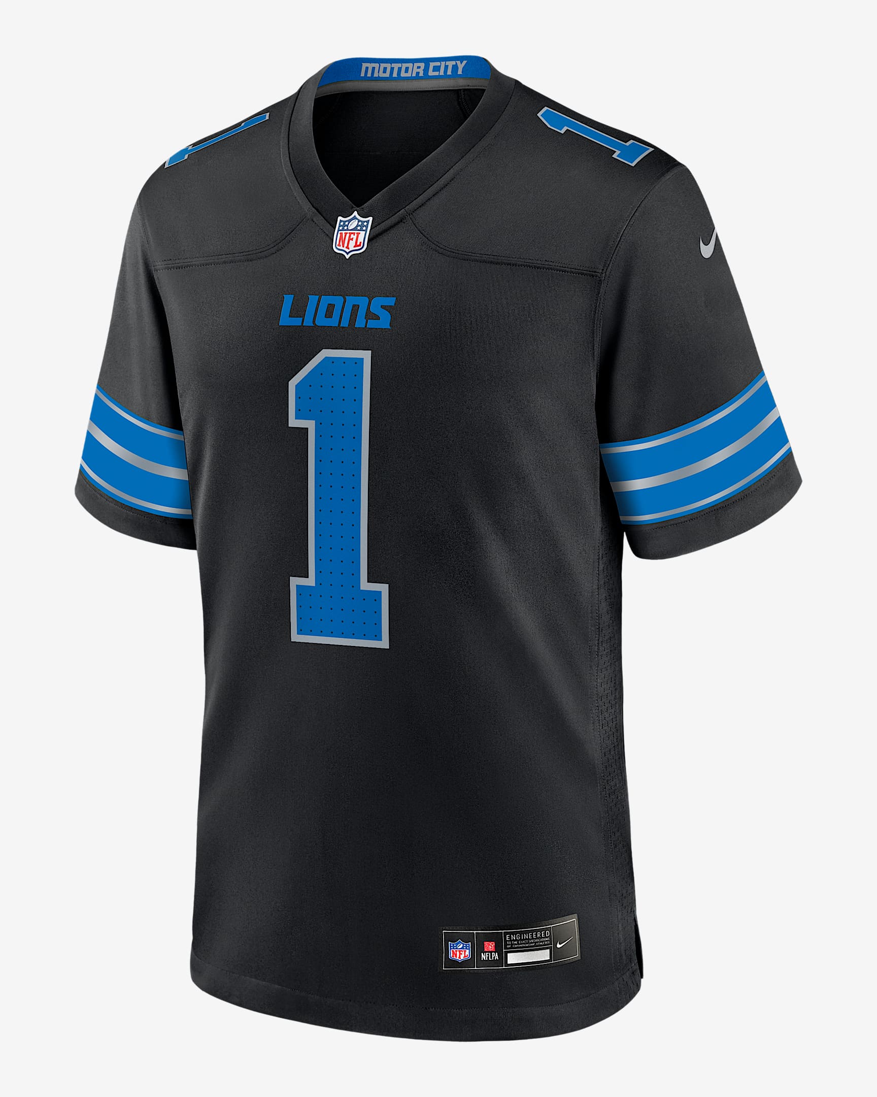 Jersey Nike de la NFL Game para hombre Jameson Williams Detroit Lions - Negro