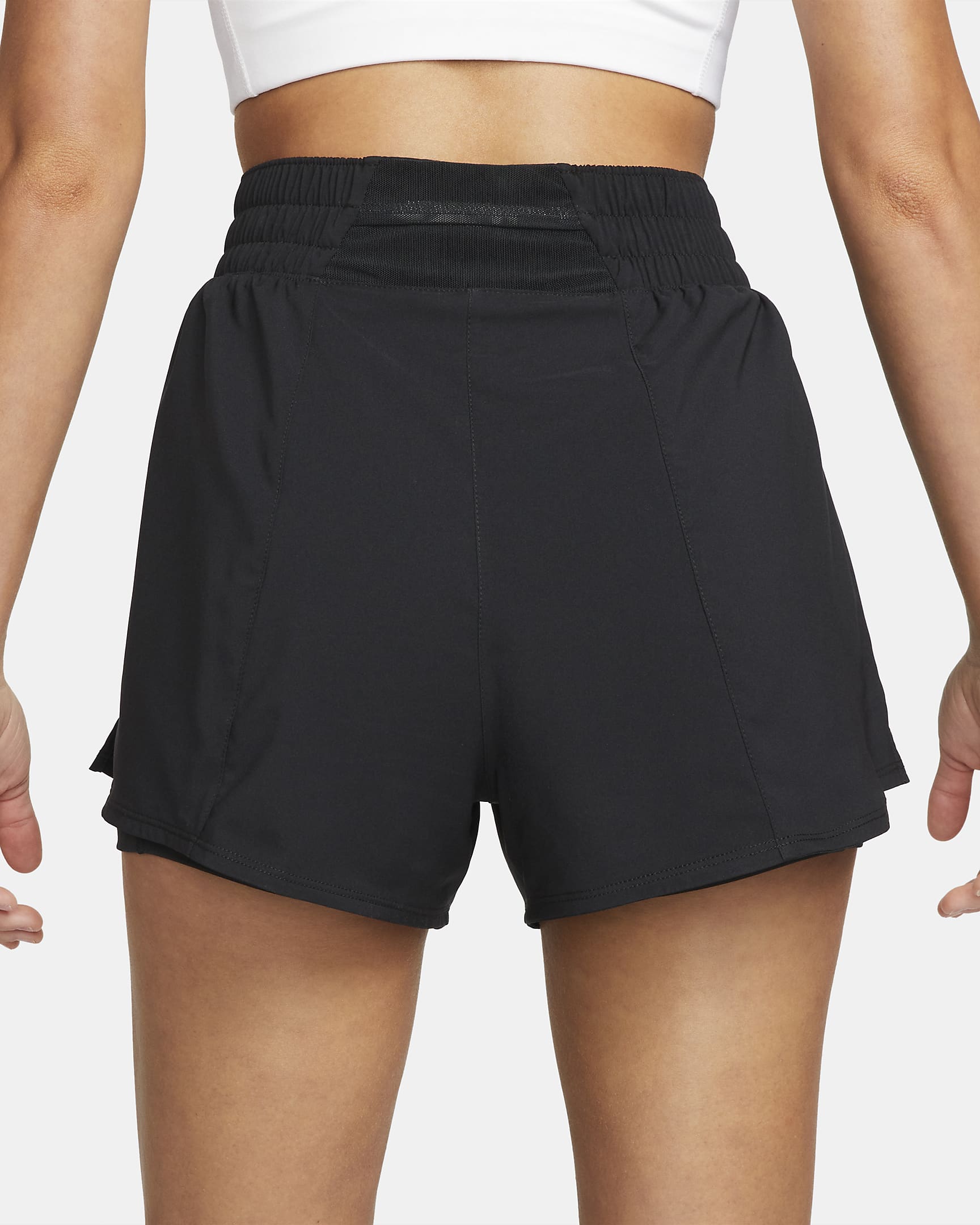 Nike One Women's Dri-FIT High-Waisted 8cm (approx.) 2-in-1 Shorts - Black