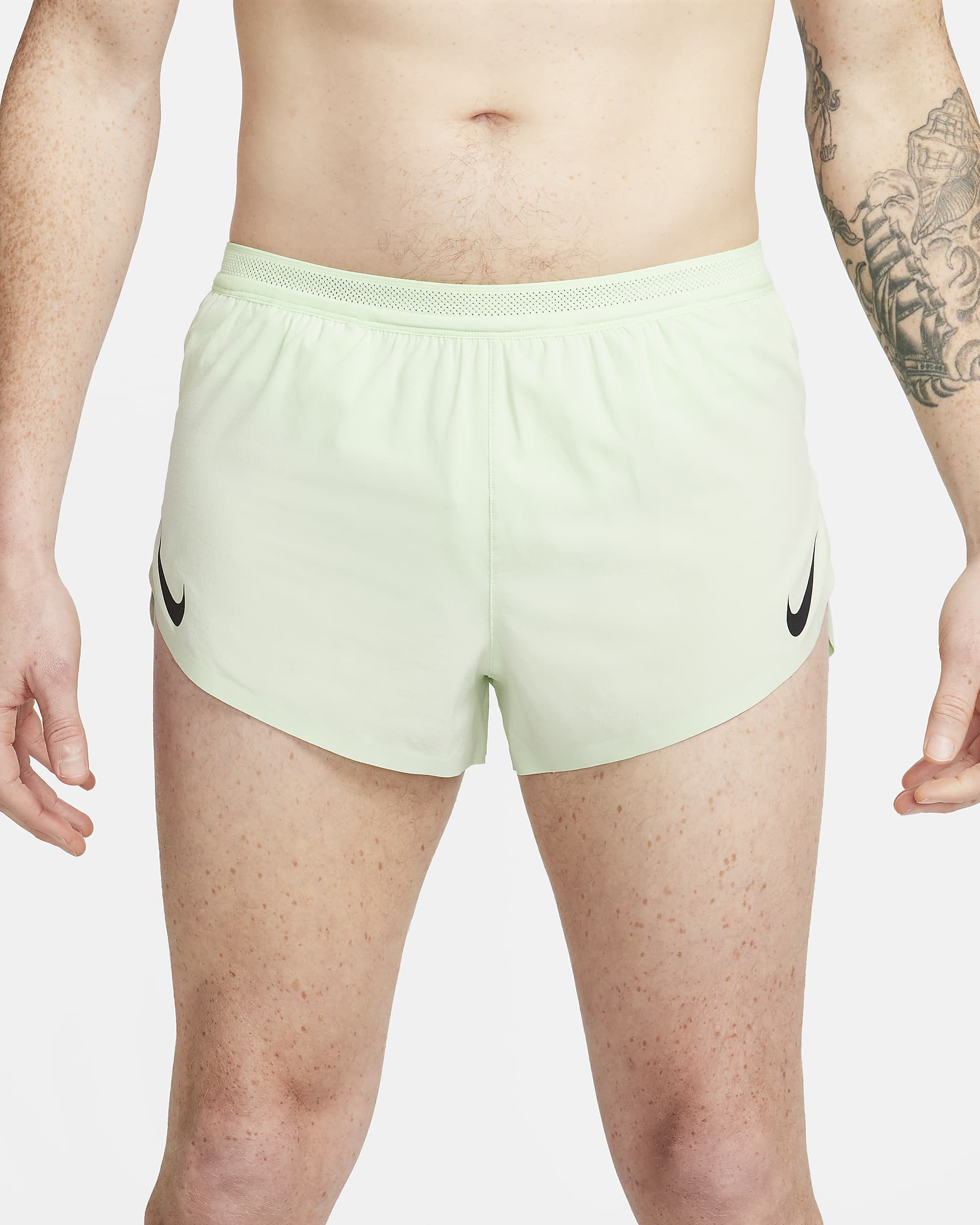 Short de running avec sous-short intégré 5 cm Dri-FIT ADV Nike AeroSwift pour homme - Vapor Green/Noir