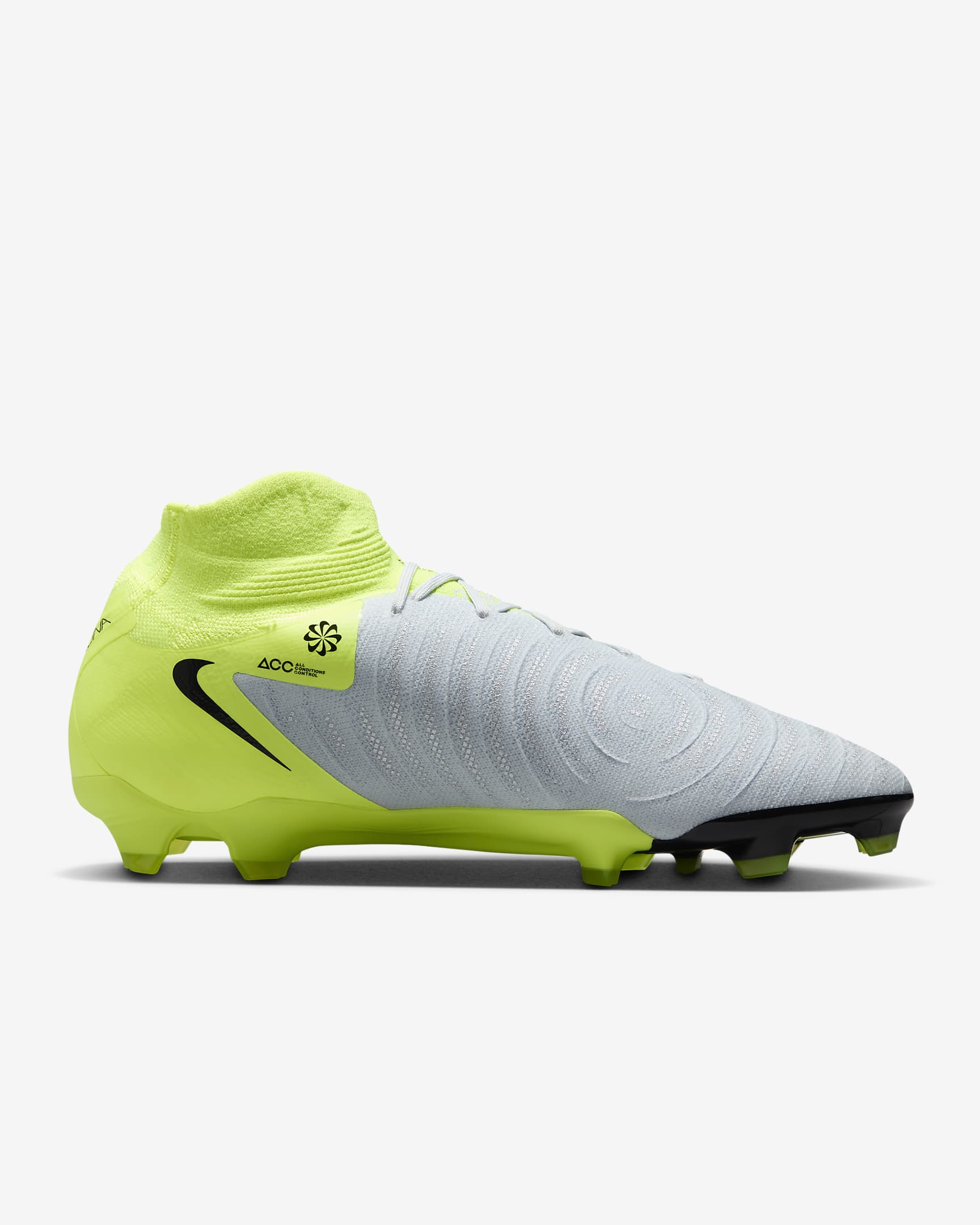 Nike Phantom Luna 2 Pro FG High-Top Football Boot - Metallic Silver/Volt/Black