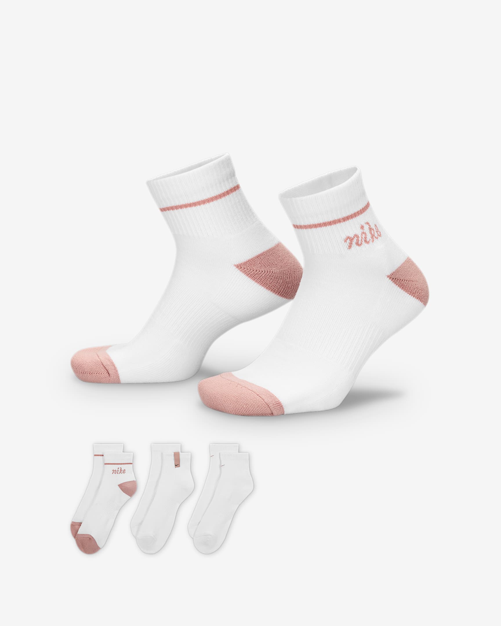 Nike Everyday Plus Cushioned Ankle Socks (3 Pairs) - Multi-Colour